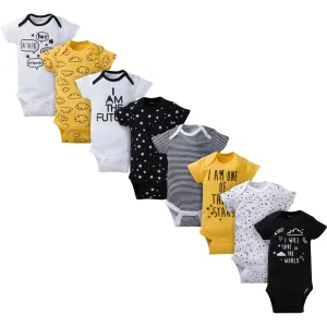 8-Pack Baby Neutral Short Sleeve Stars Onesies Bodysuits Gerber Childrenswea