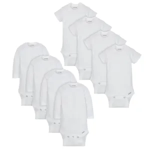 8-Pack Baby Neutral White Long and Short Sleeve Onesies Brand Bodysuits Gerber Childrenswea