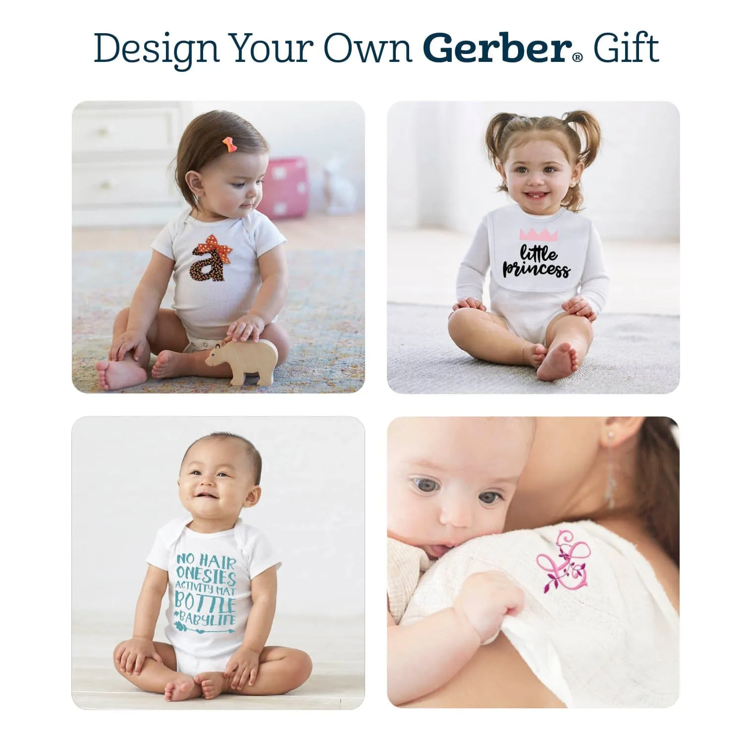 8-Pack Baby White Short-Sleeve Onesies Bodysuits Gerber Childrenswea