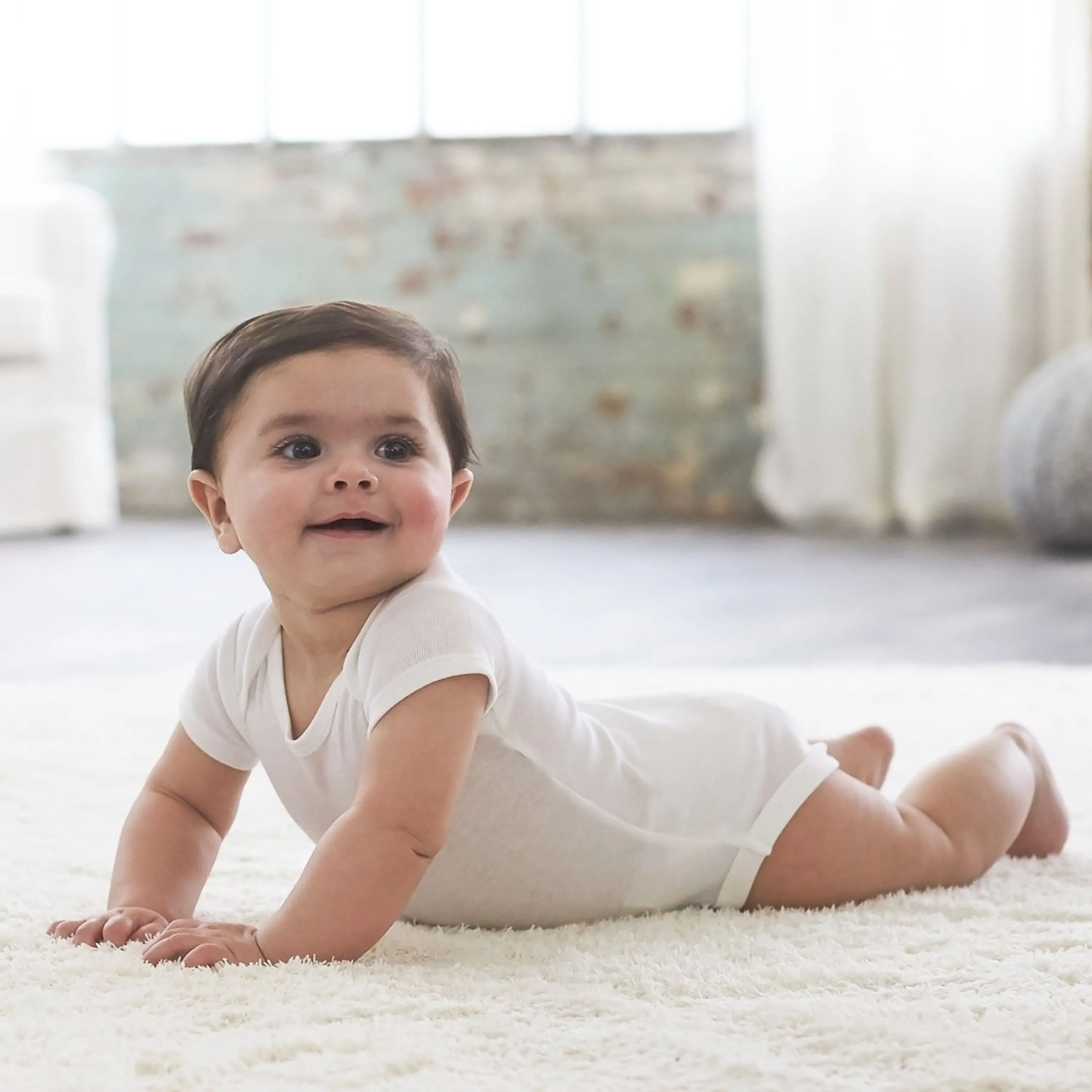 8-Pack Baby White Short-Sleeve Onesies Bodysuits Gerber Childrenswea