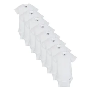 8-Pack White Short Sleeve Onesies Bodysuits Gerber Childrenswea