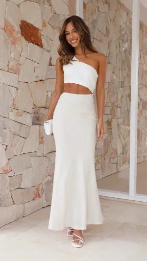 Abia Maxi Dress - White/Natural Billy J