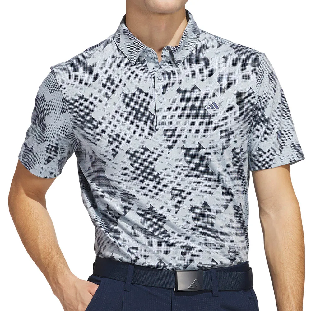 adidas Go-To Printed Polo Shirt - Wonder Blue/Collegiate Navy