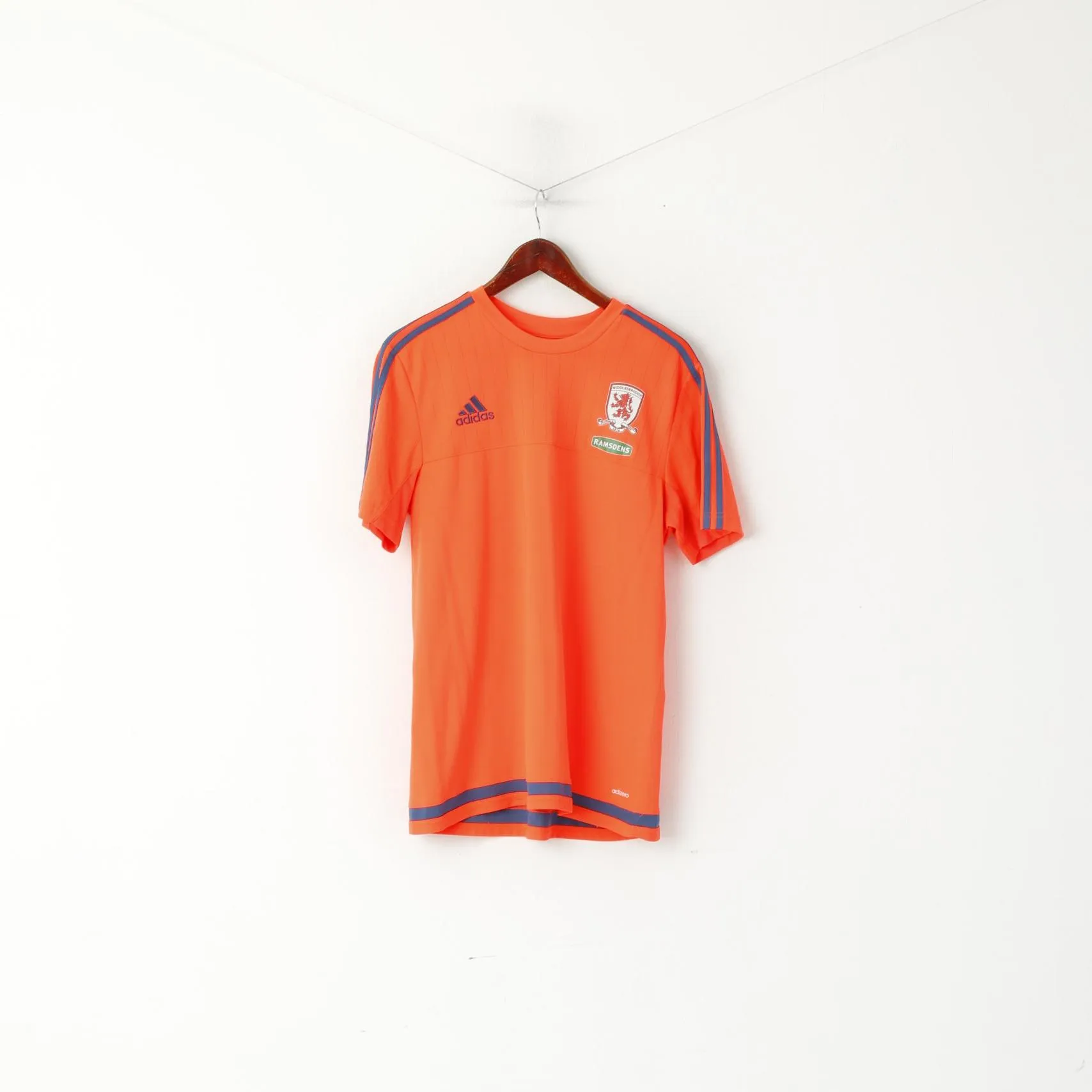 Adidas Men L Shirt Neon Orange England Middlesbrough Football Club Jersey Top