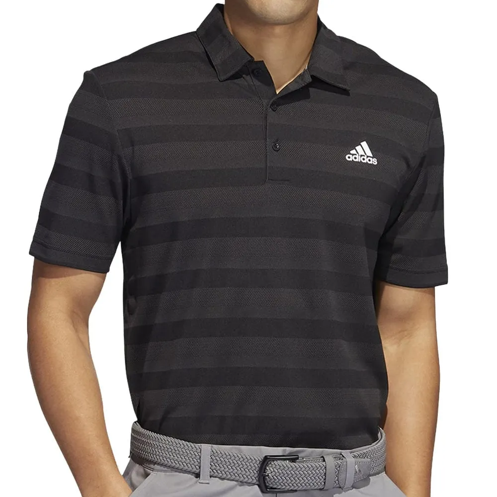 adidas Two Colour Stripe Primegreen Polo Shirt - Black/Grey Six