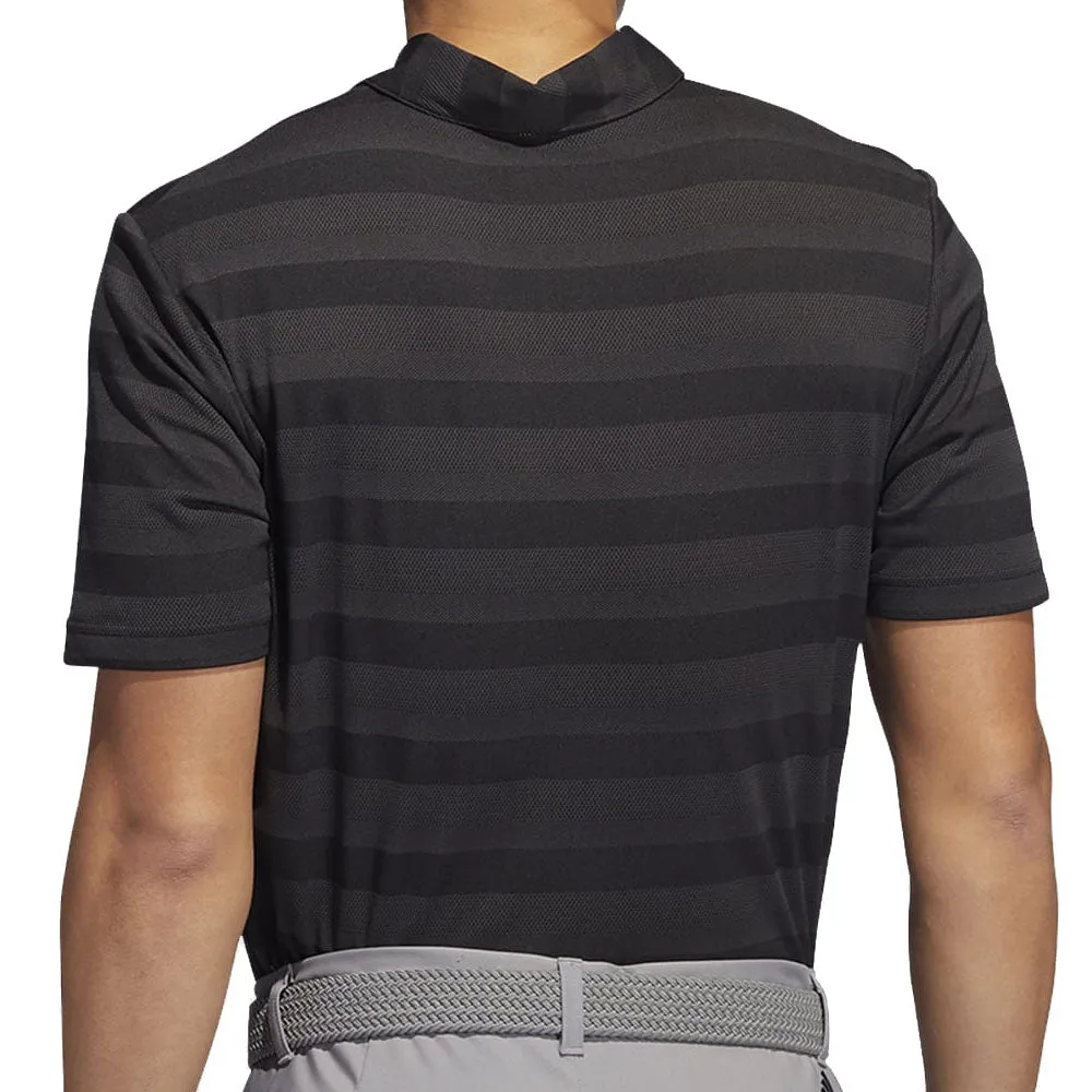 adidas Two Colour Stripe Primegreen Polo Shirt - Black/Grey Six