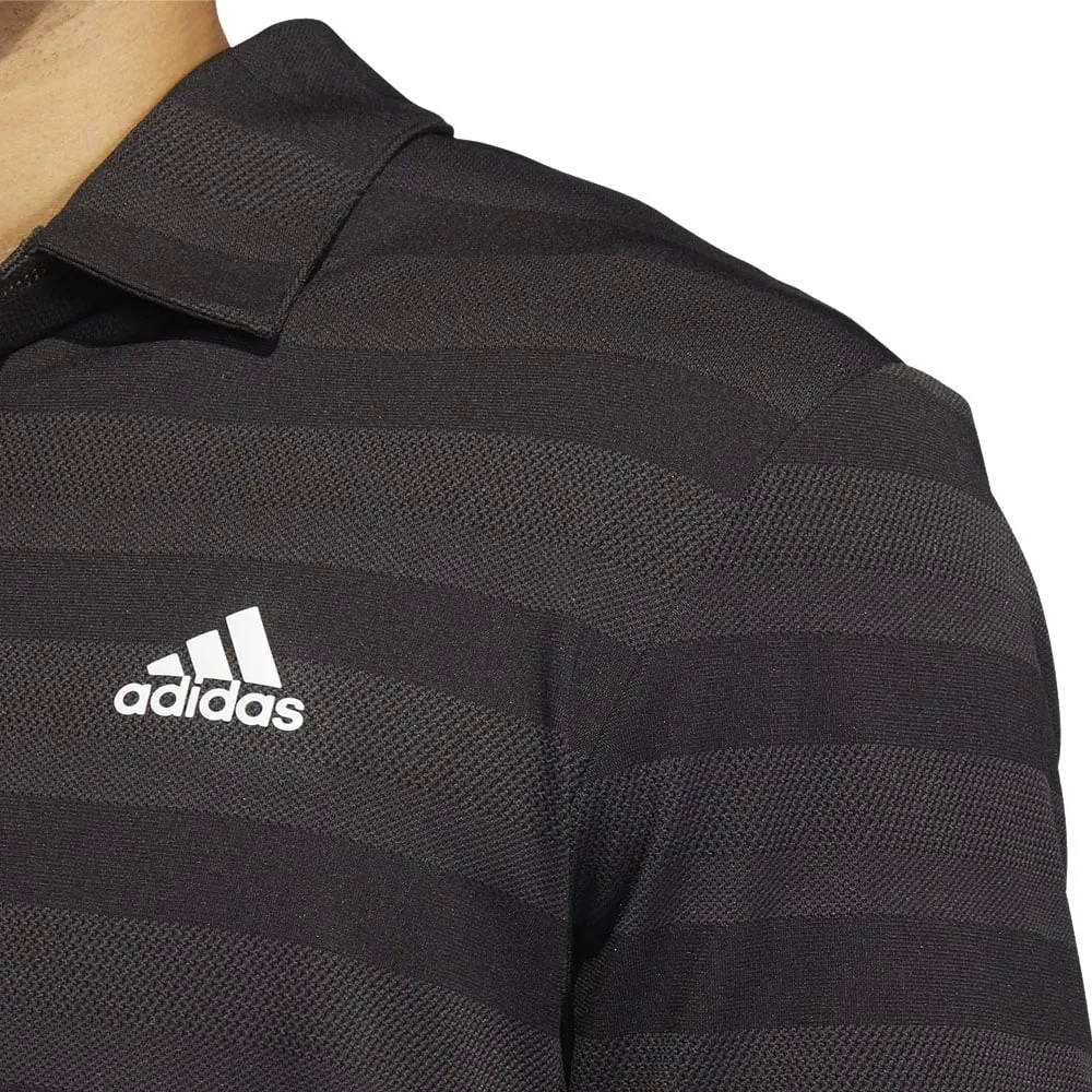 adidas Two Colour Stripe Primegreen Polo Shirt - Black/Grey Six