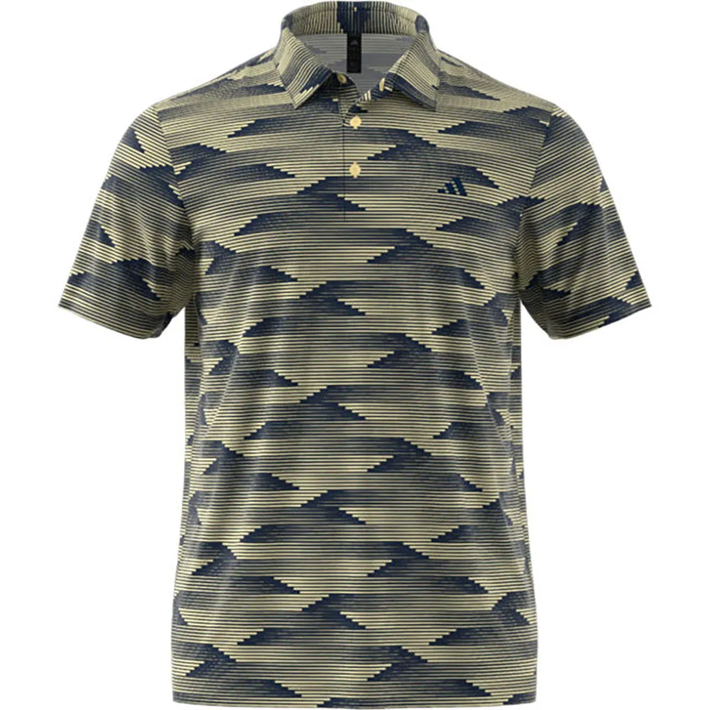 adidas Ultimate365 Speed Stripe Polo Shirt - Collegiate Navy/Powder Yellow