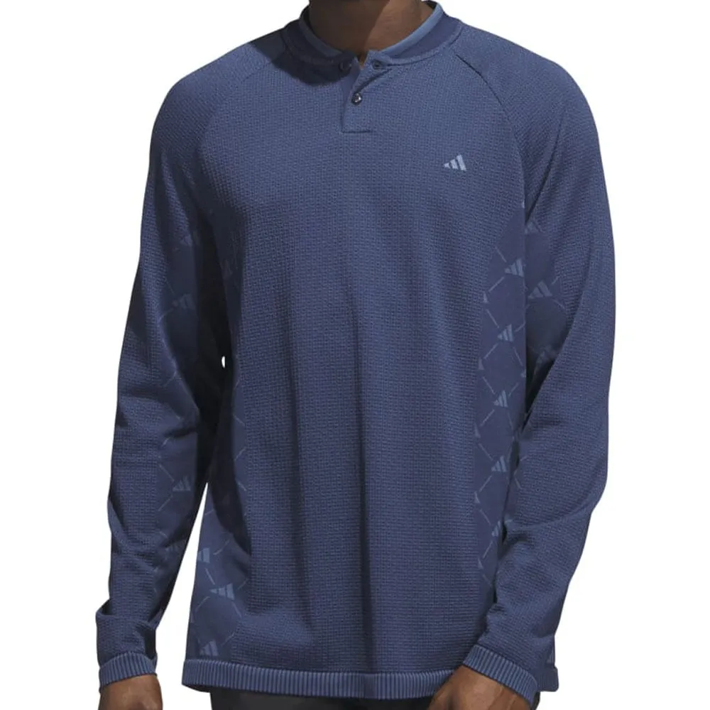 adidas Ultimate365 Tour Primeknit Long Sleeve Polo Shirt - Collegiate Navy