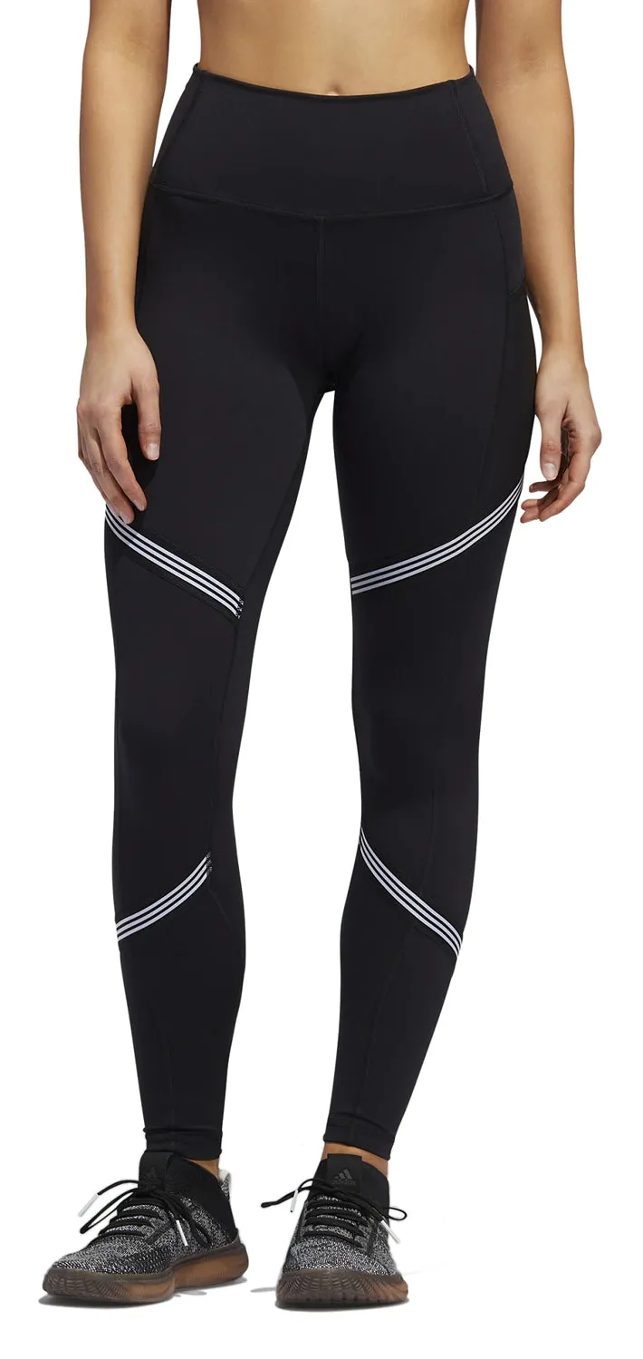 Adidas Women's Believe This High Rise 3-Stripes Tights, Black