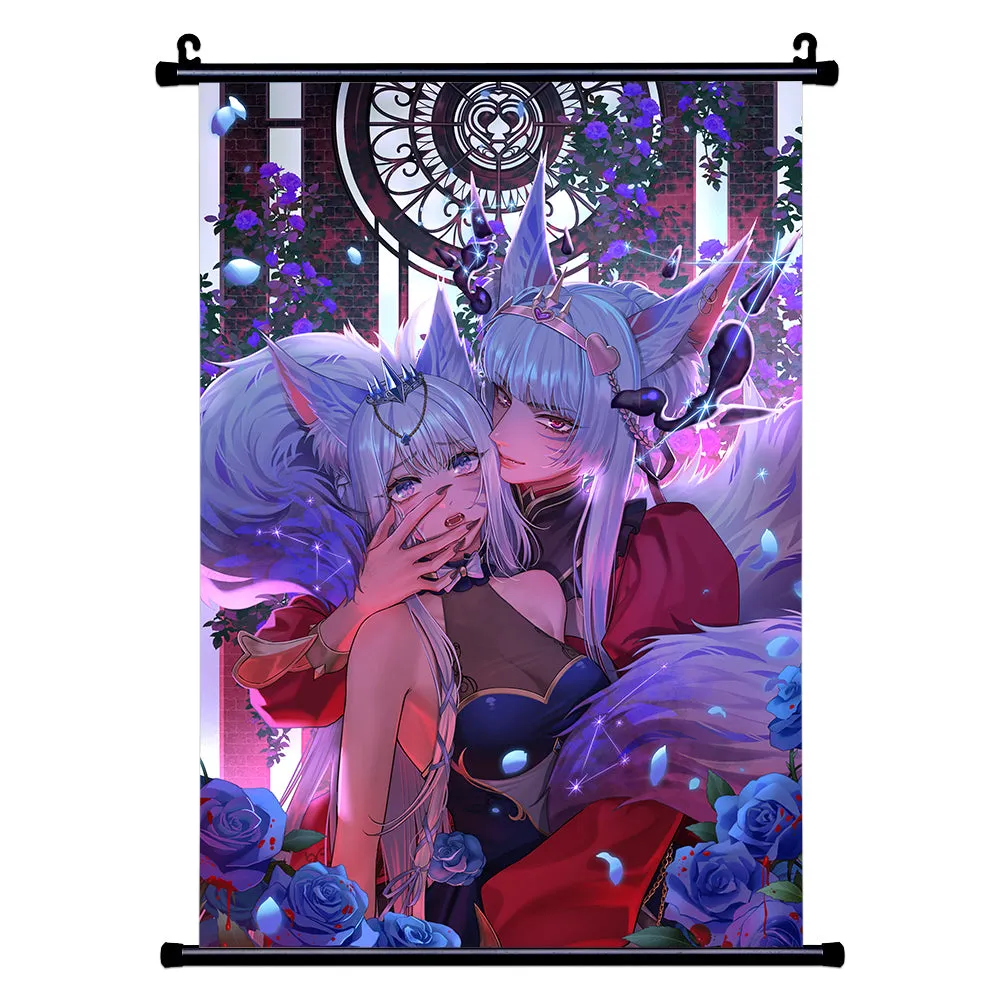 AishaSpades Duality - Queens of Spades & Hearts wall scoll