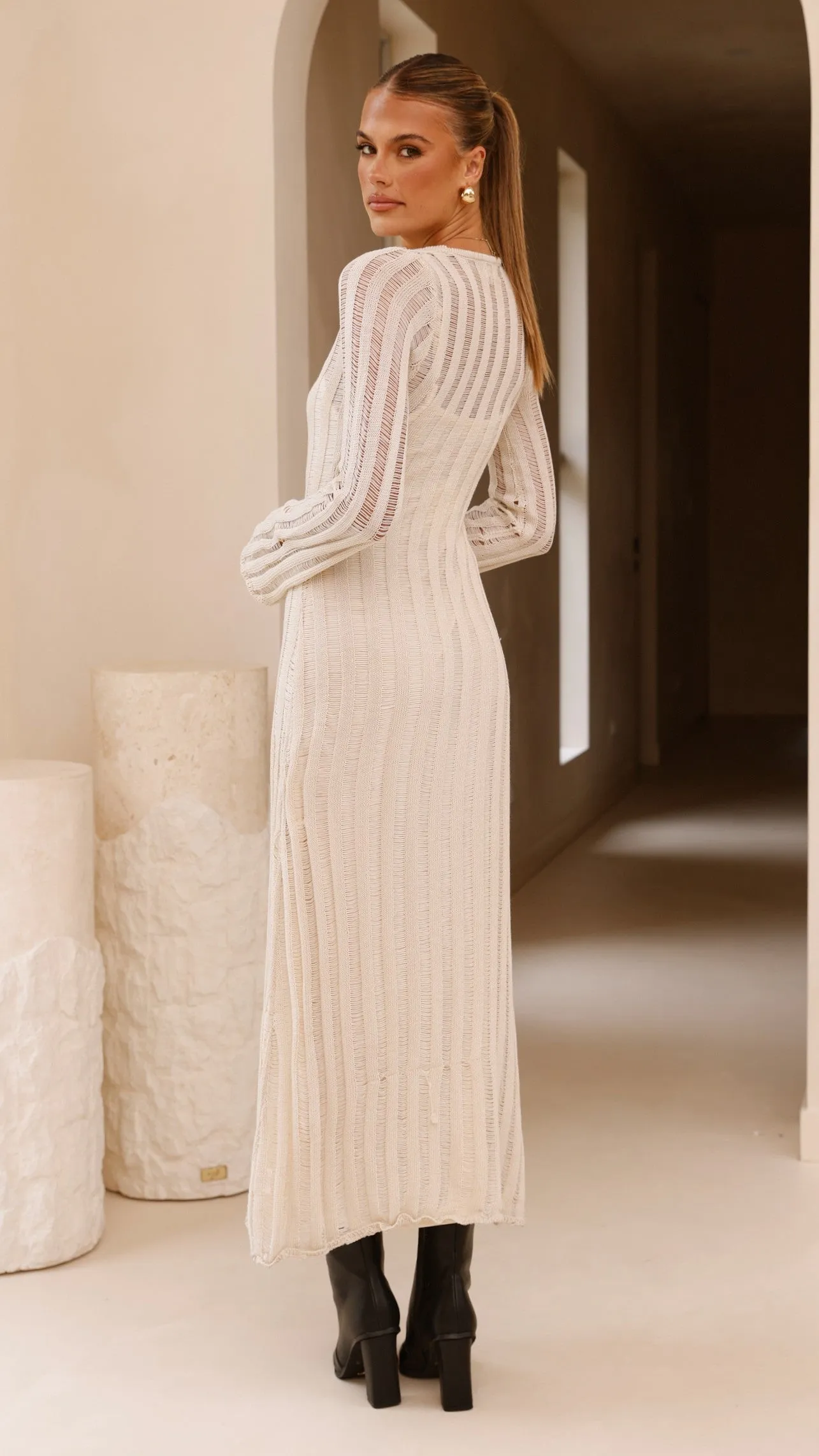 Allure Maxi Dress - Beige Billy J