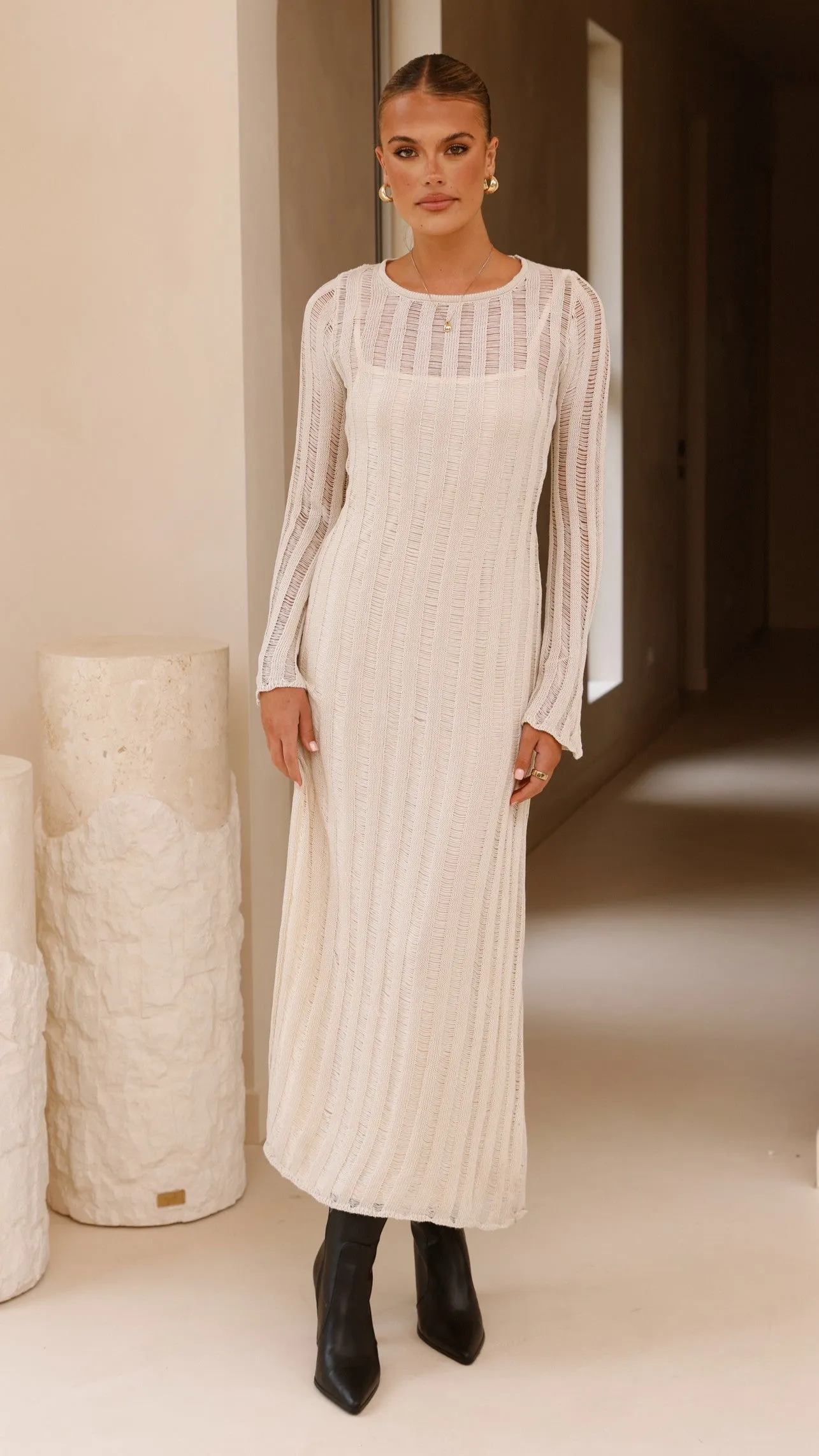 Allure Maxi Dress - Beige Billy J