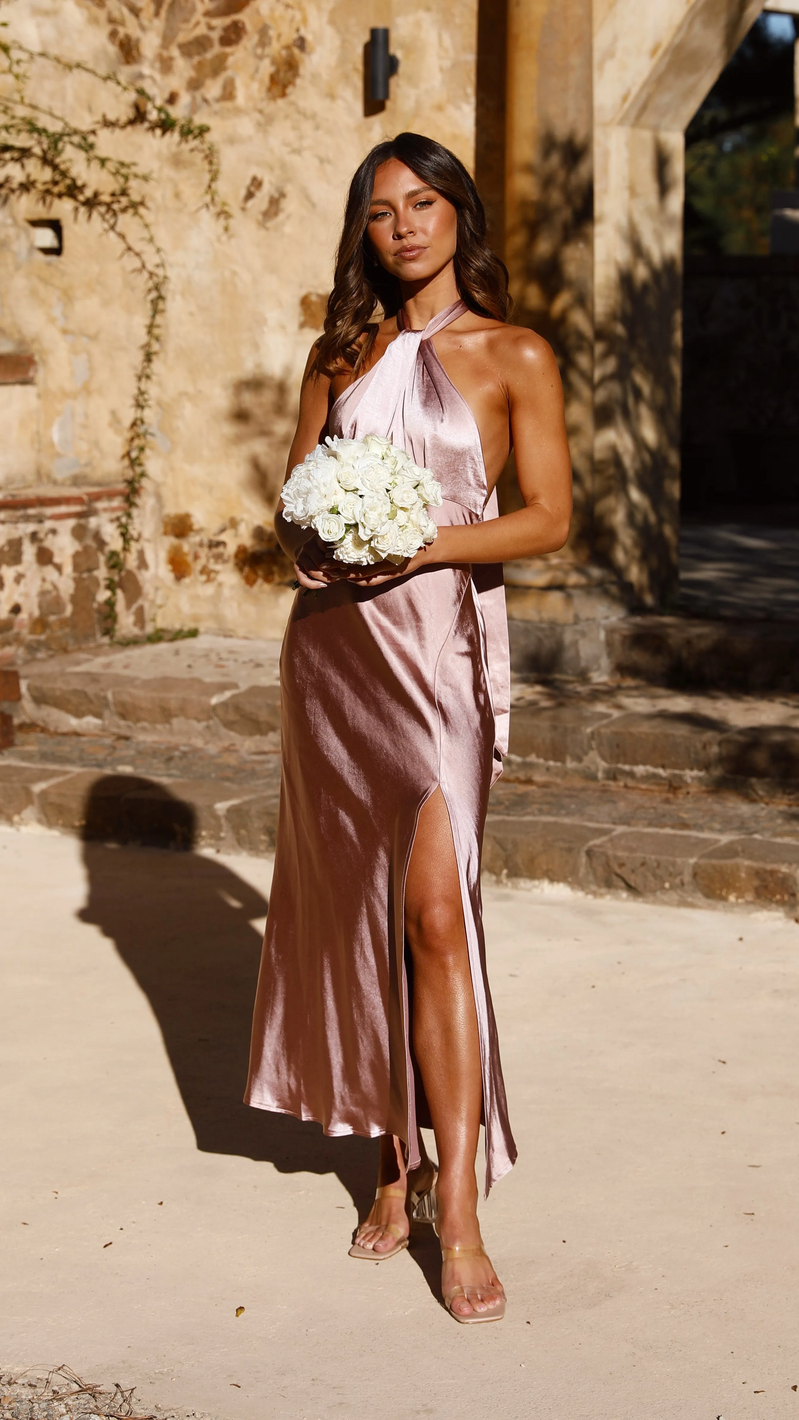 Amalia Maxi Dress - Dusty Pink Billy J