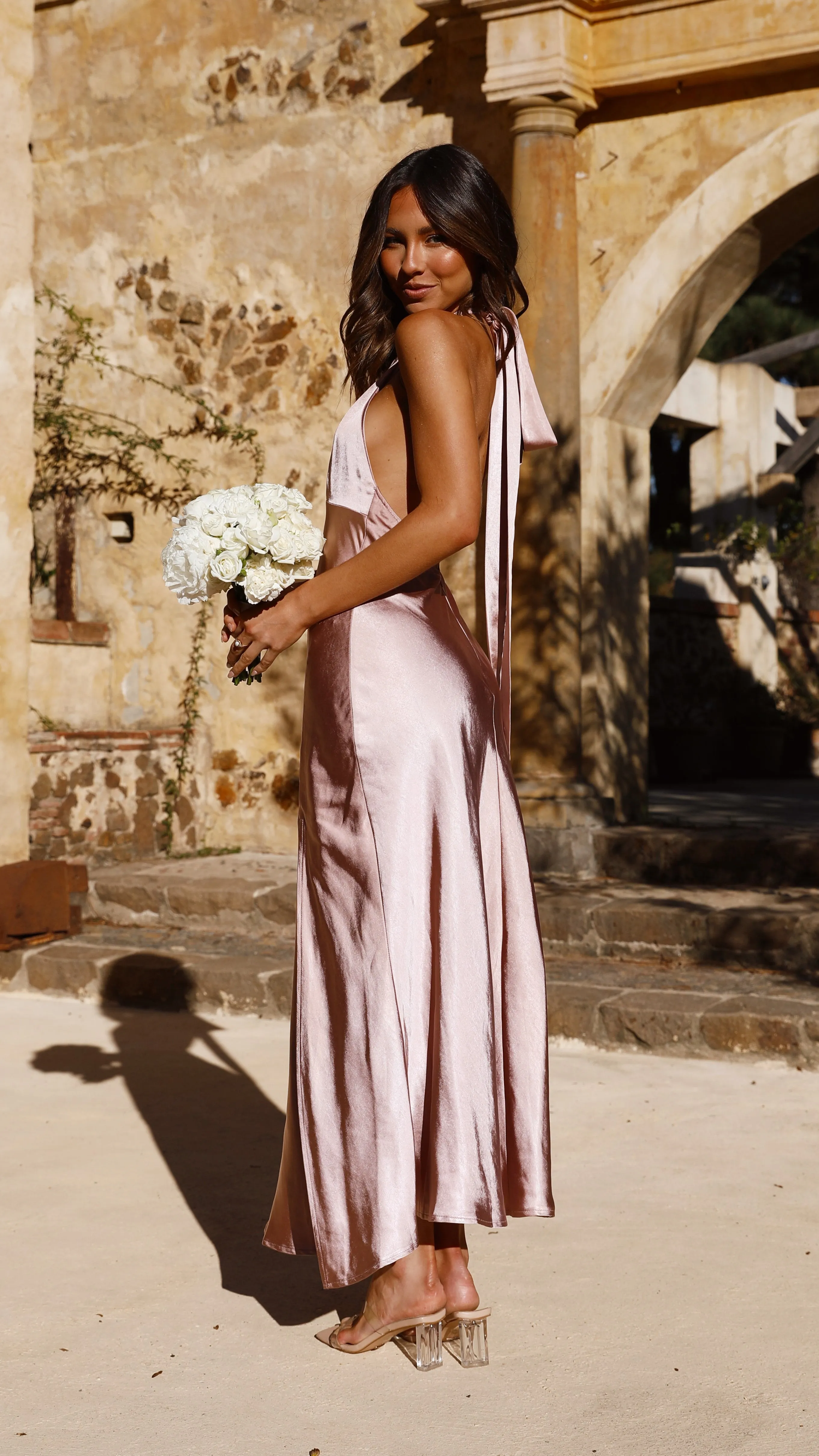 Amalia Maxi Dress - Dusty Pink Billy J