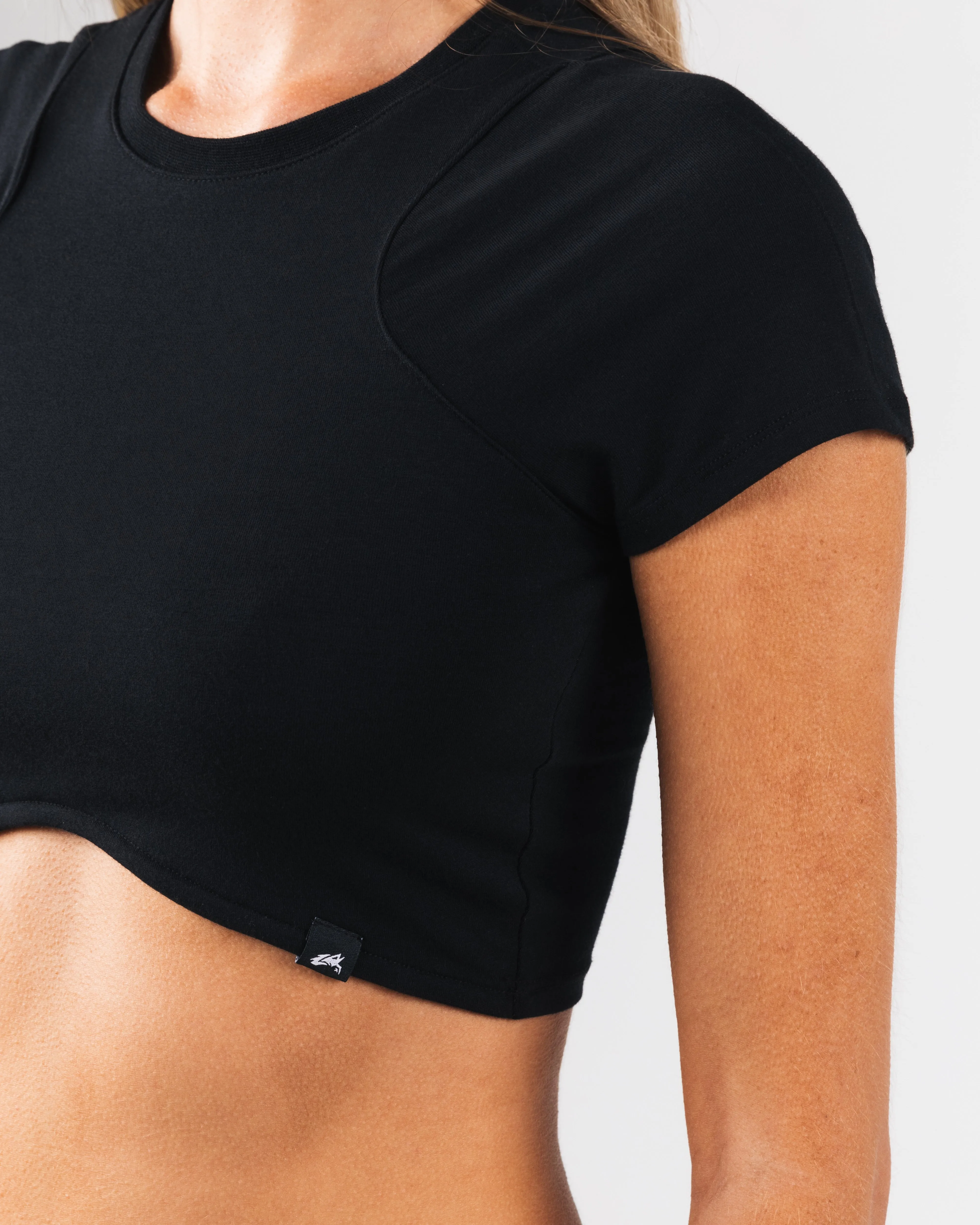 Angled Crop Tee - Black Alphalete Athletics