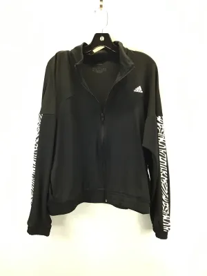 Athletic Jacket By Adidas In Black & White, Size: L