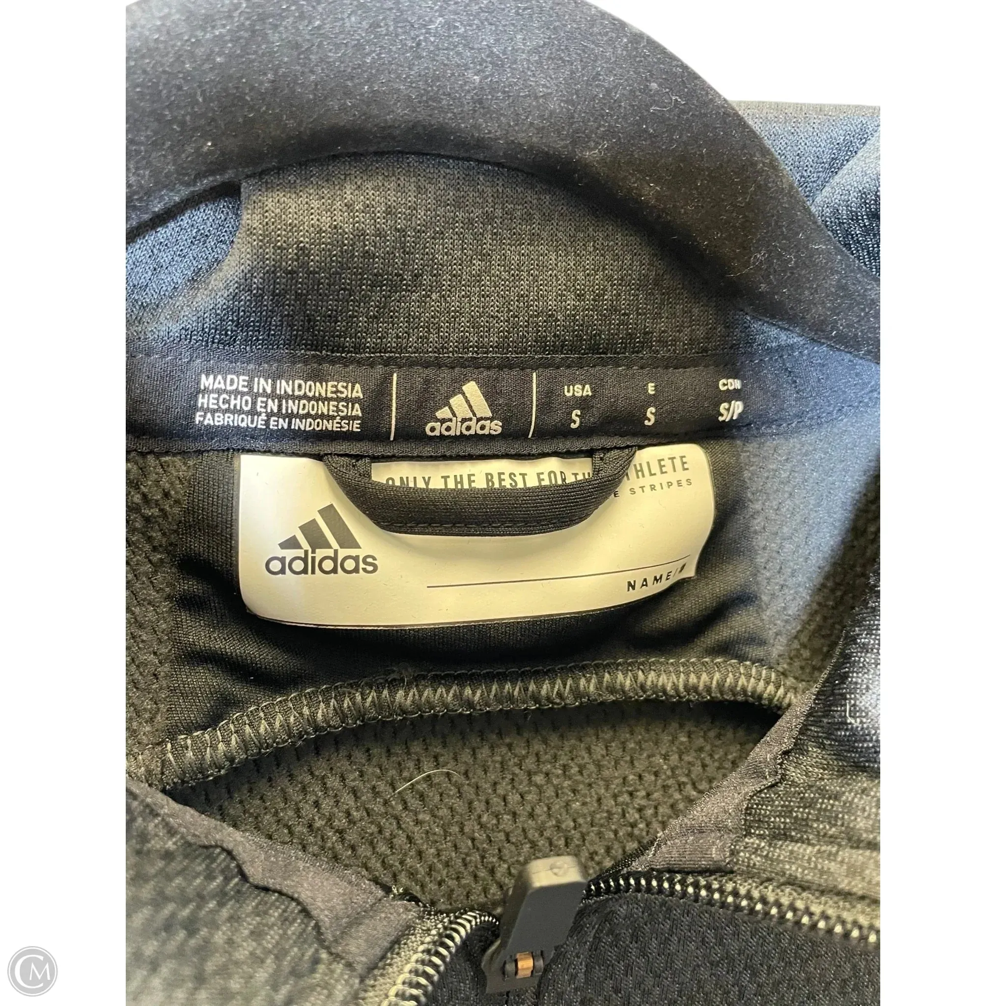 Athletic Jacket By Adidas In Grey, Size: S