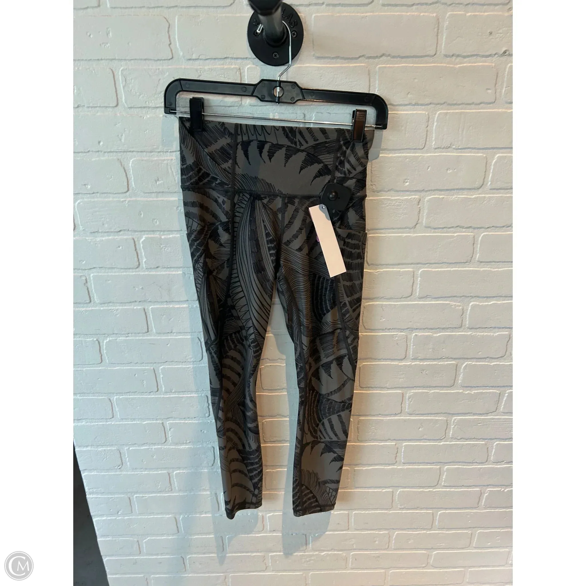 Athletic Leggings By Athleta In Black & Grey, Size: 0