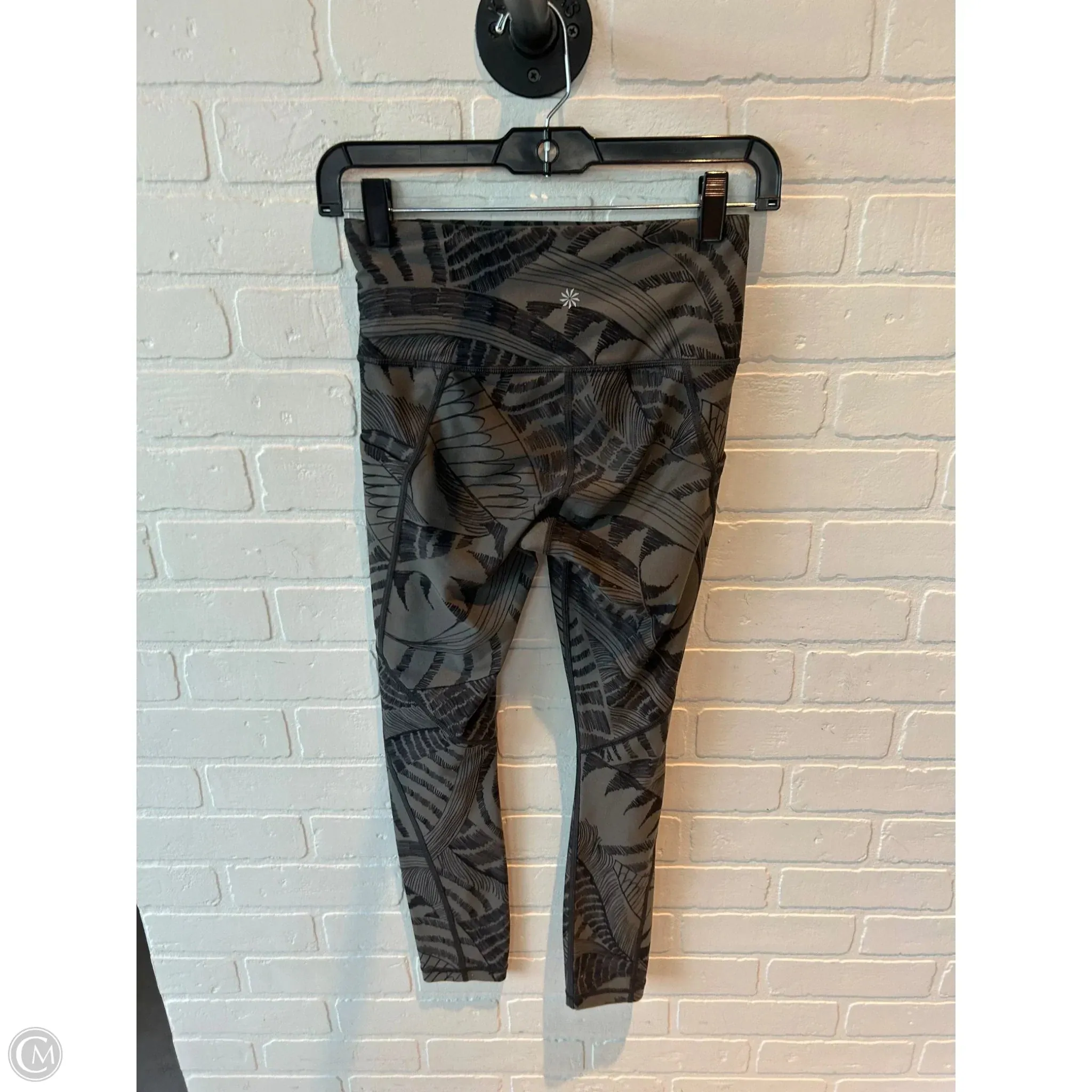 Athletic Leggings By Athleta In Black & Grey, Size: 0