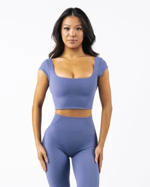 Aura Reya Top - Dusty Blue Alphalete Athletics