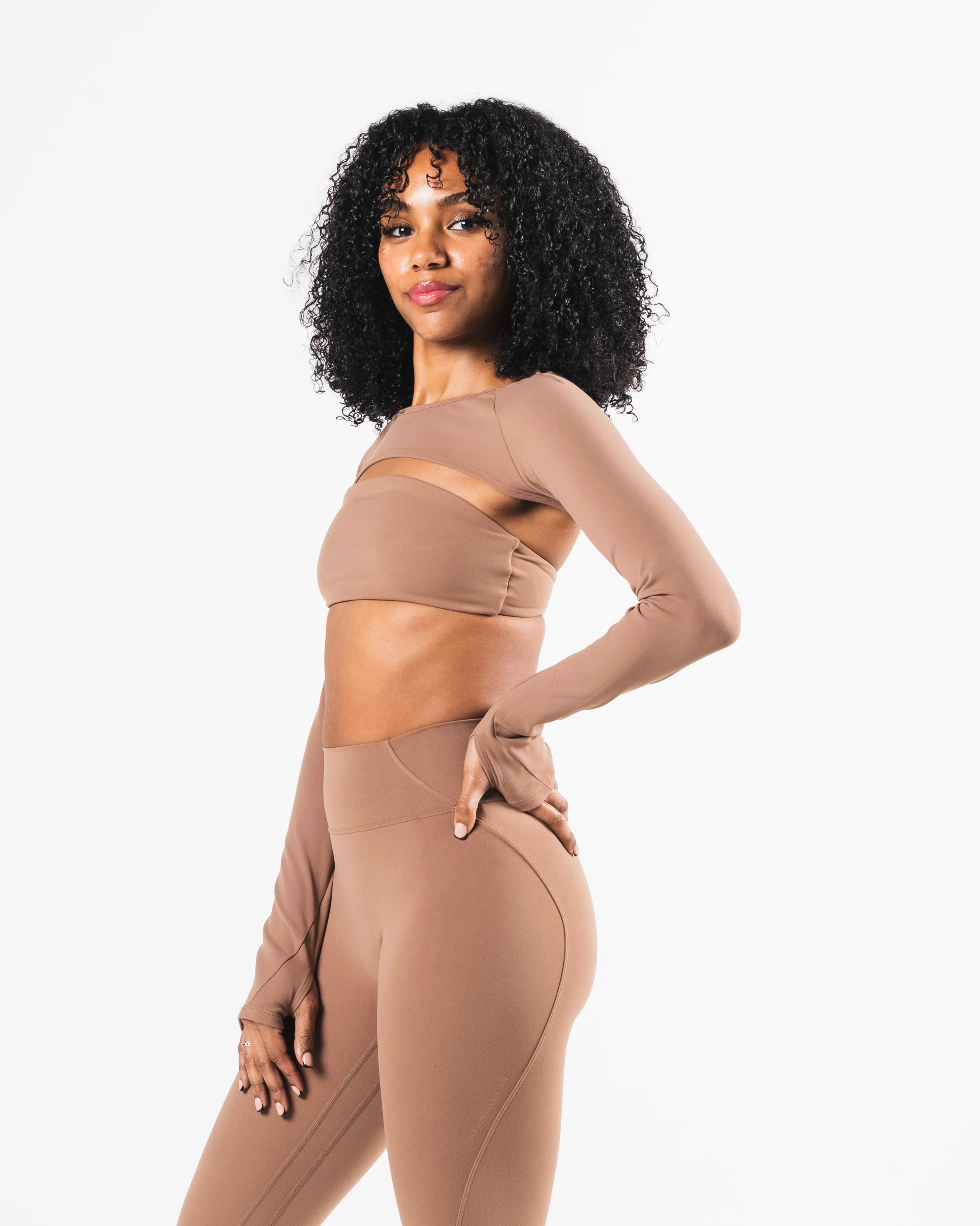 Aura Shrug LS - Oak Alphalete Athletics