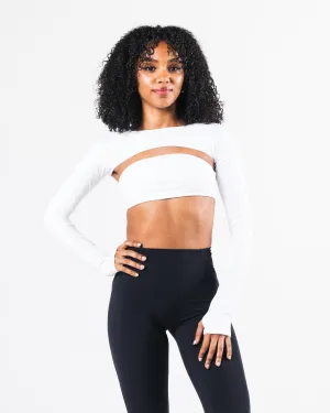 Aura Shrug LS - White Alphalete Athletics