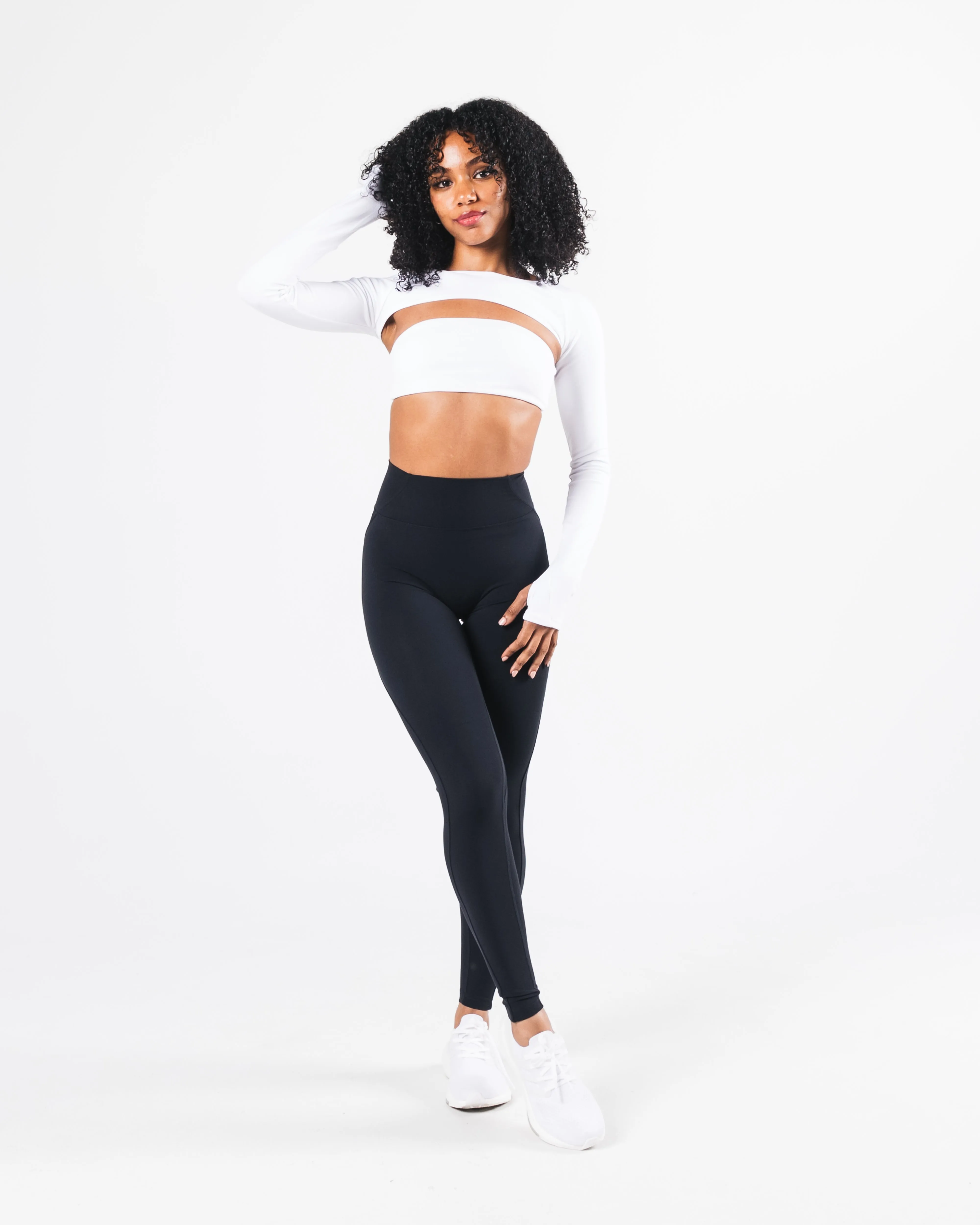 Aura Shrug LS - White Alphalete Athletics