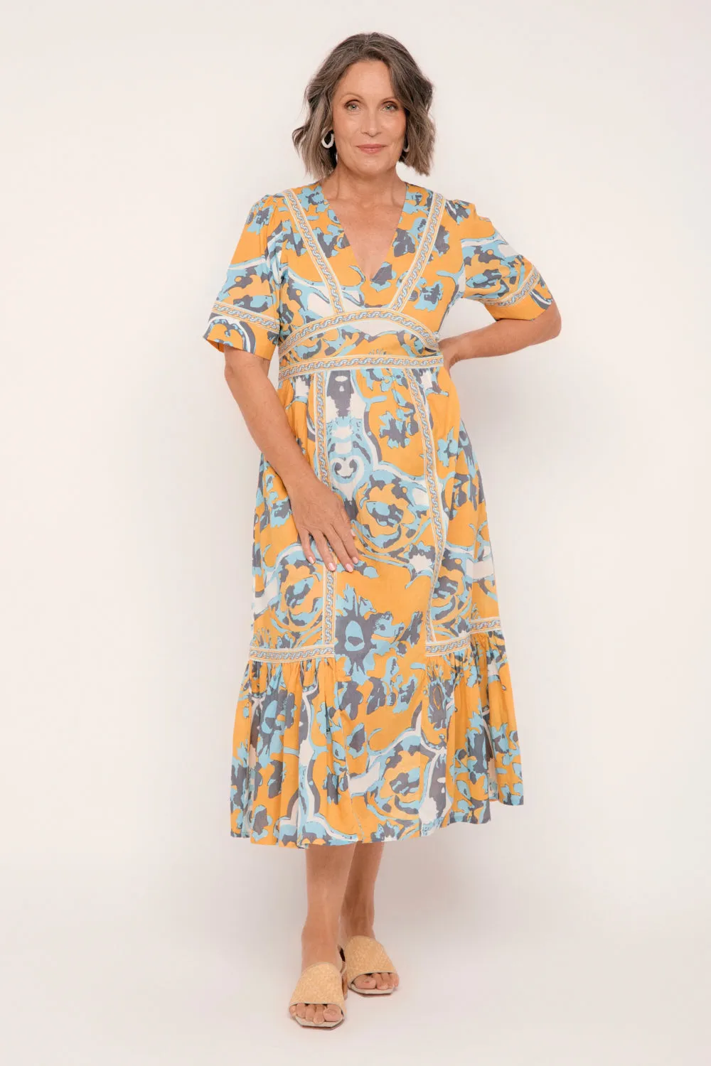 Aurora Maxi Dress in Sardinia Adrift