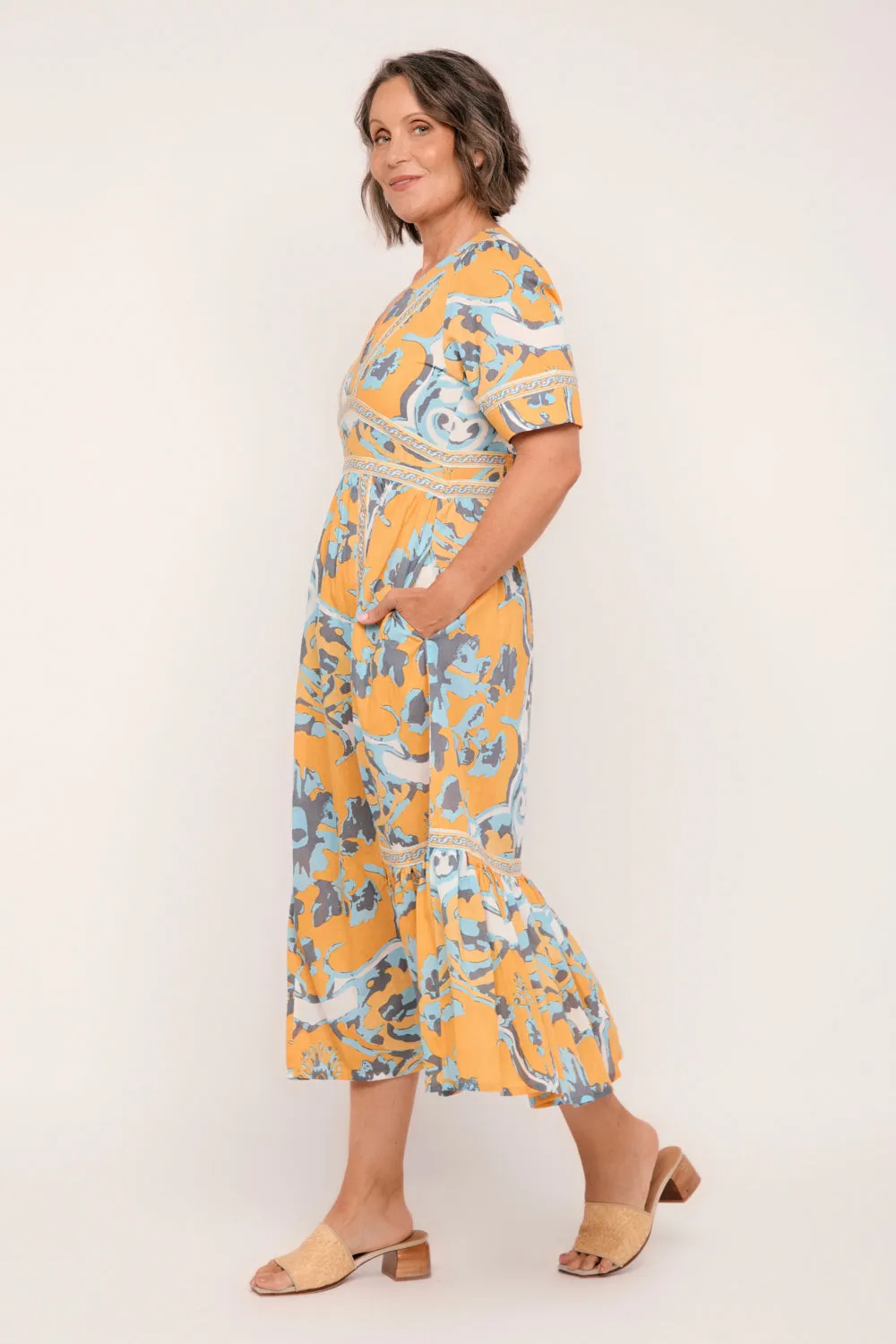 Aurora Maxi Dress in Sardinia Adrift