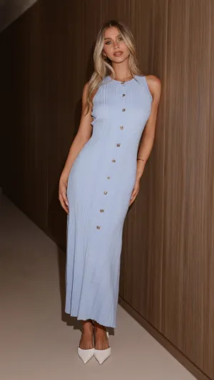 Aylah Knit Midi Dress - Blue Billy J
