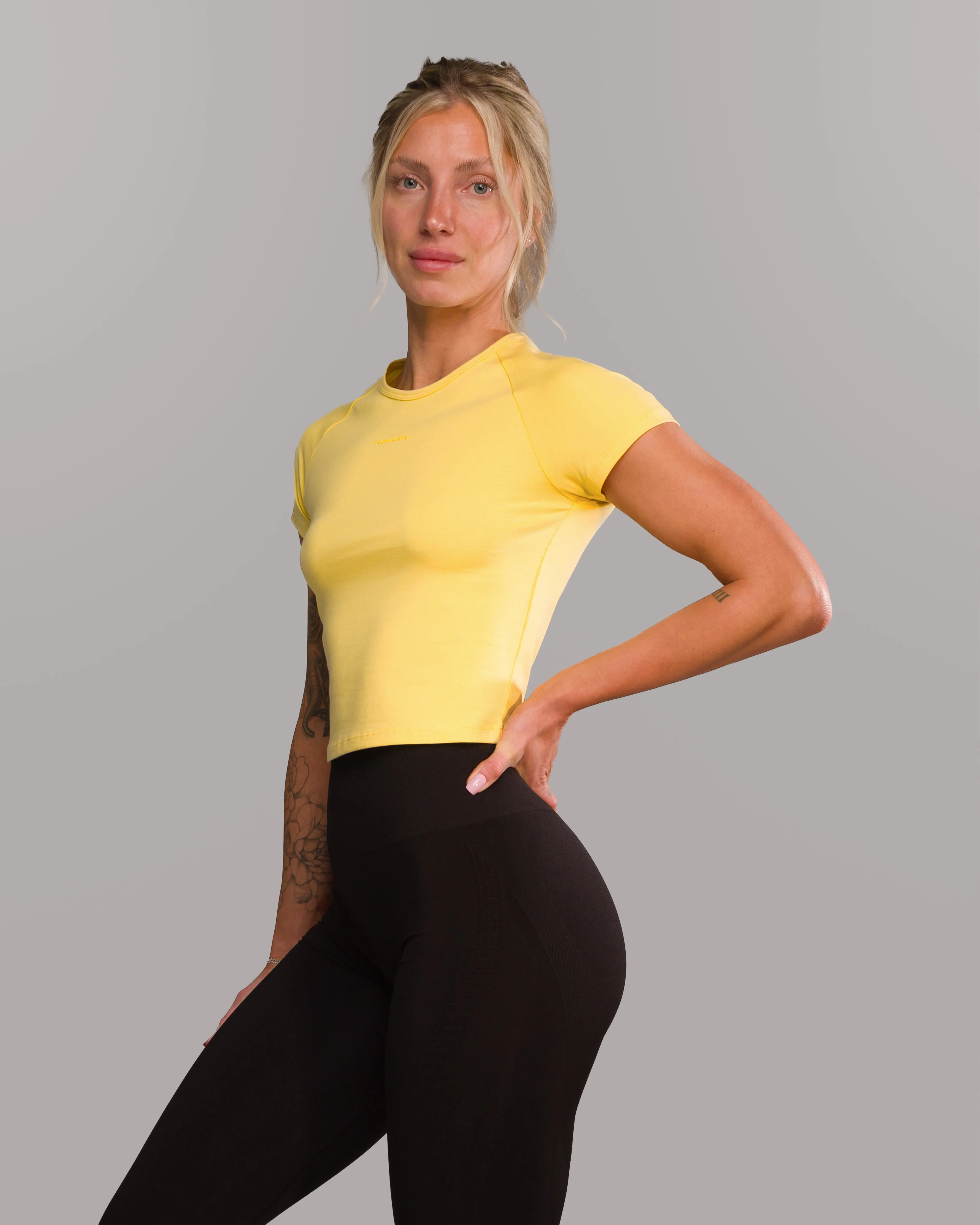 Baby Tee - Canary Yellow Alphalete Athletics