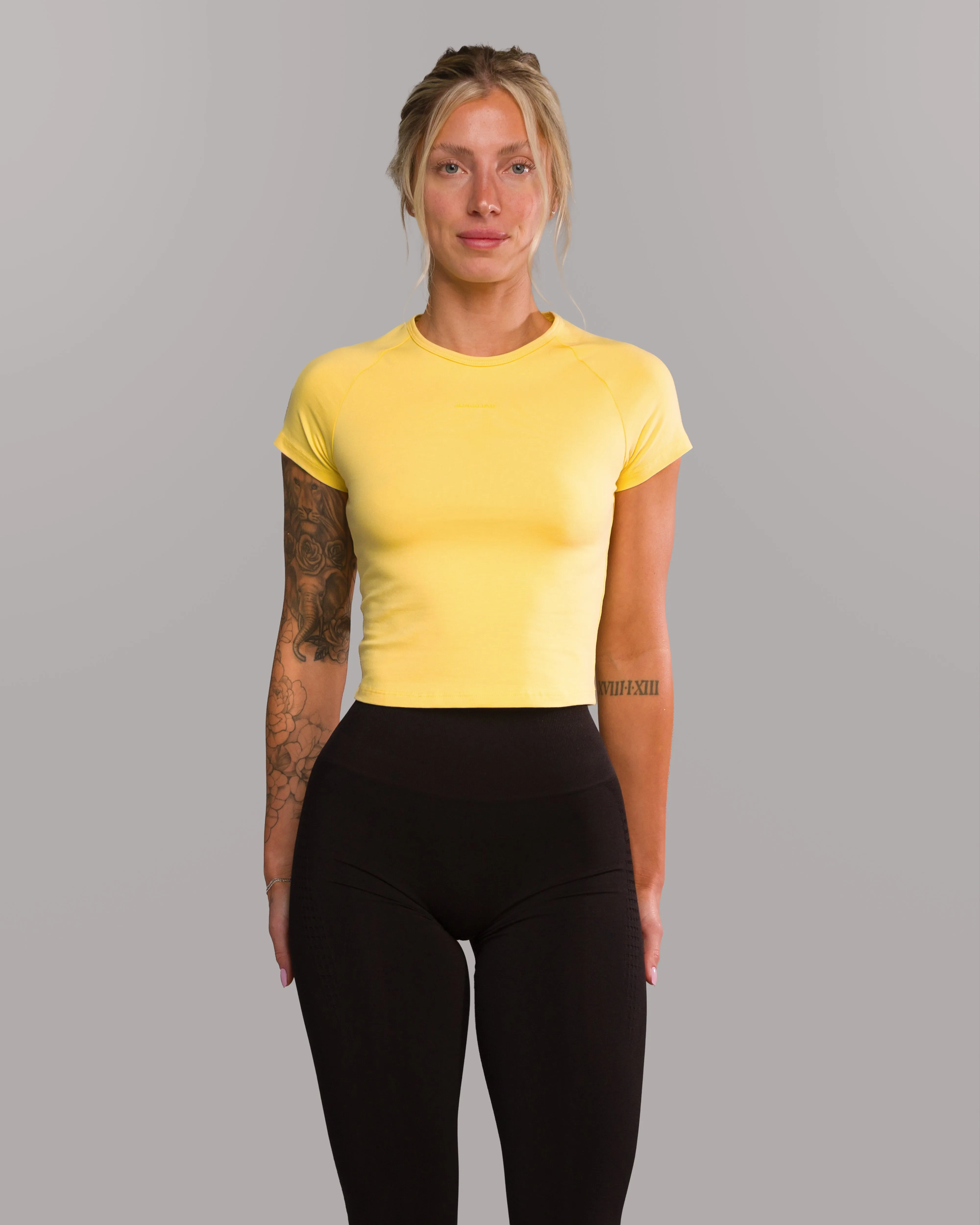 Baby Tee - Canary Yellow Alphalete Athletics