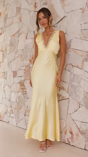 Basiano Maxi Dress - Yellow / Lace Billy J
