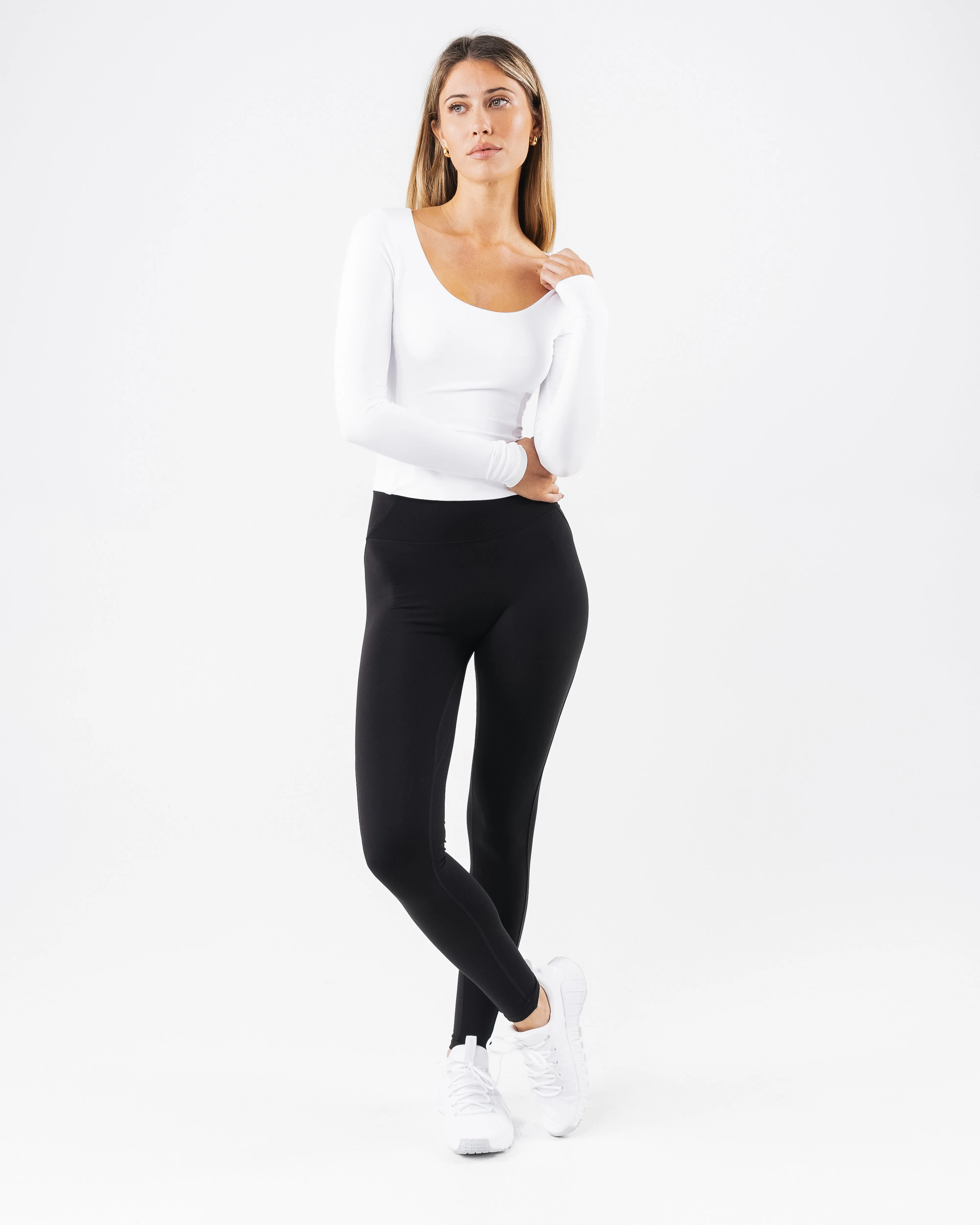 Basics Long Sleeve - White Alphalete Athletics