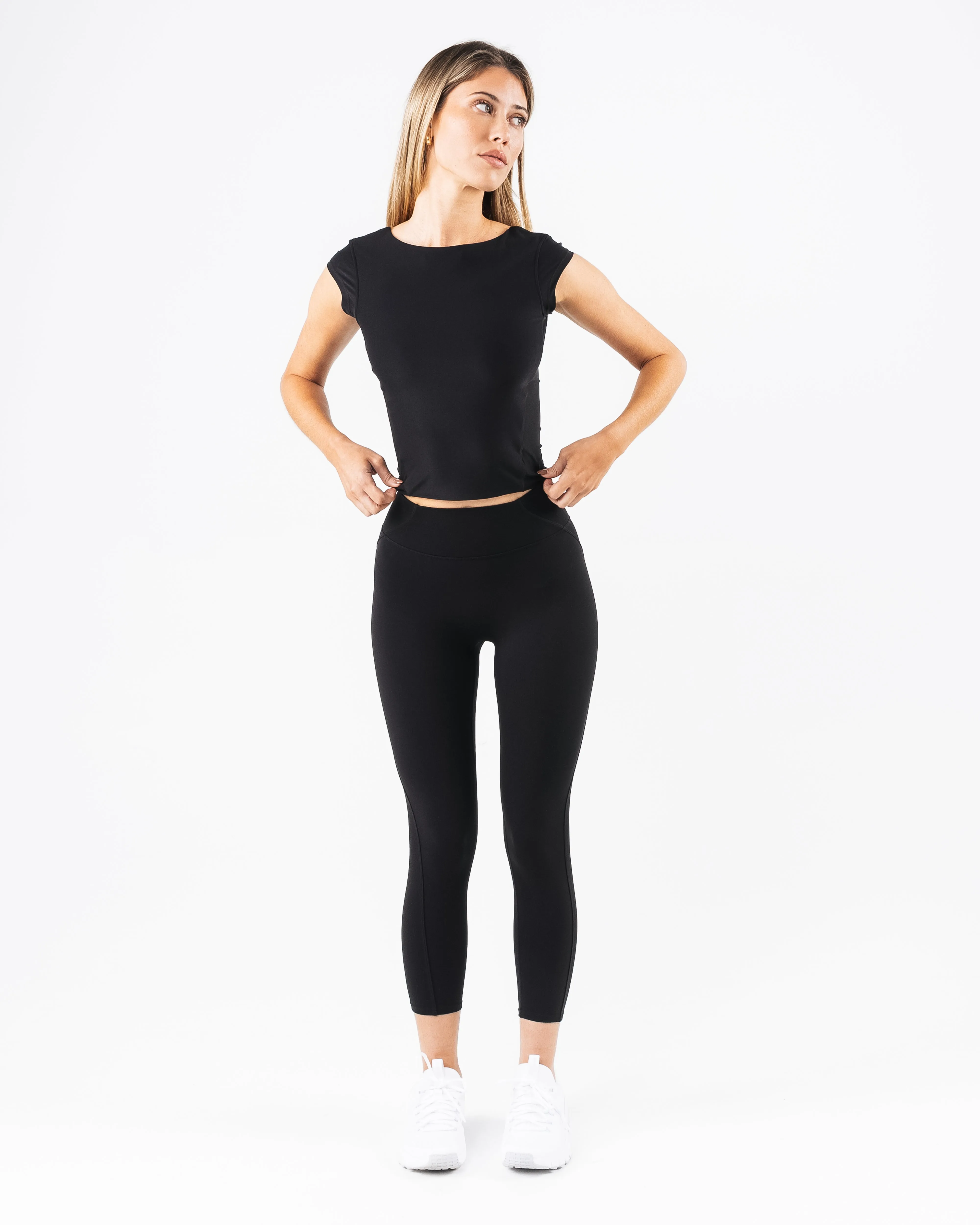 Basics Open Back Top - Black Alphalete Athletics