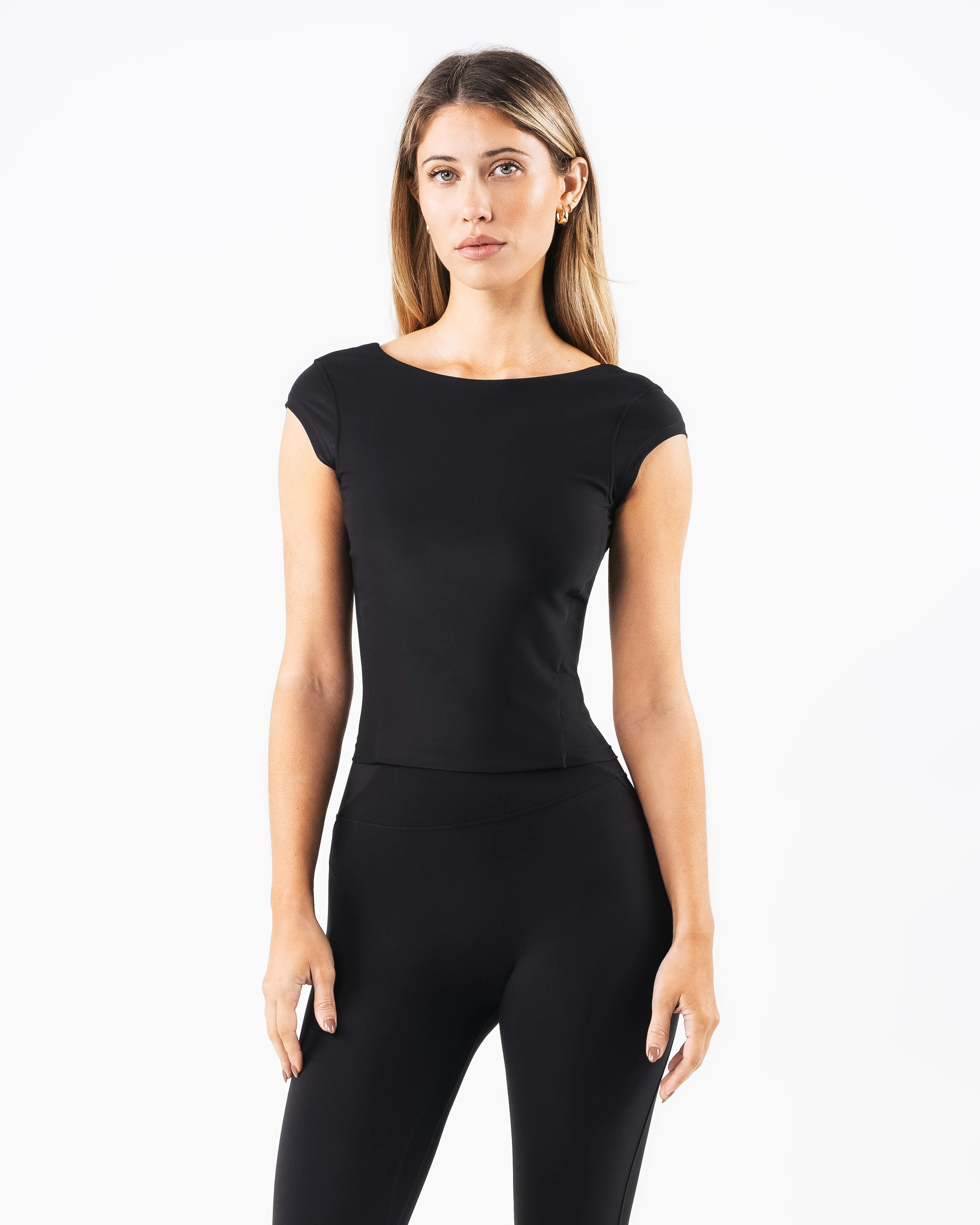 Basics Open Back Top - Black Alphalete Athletics