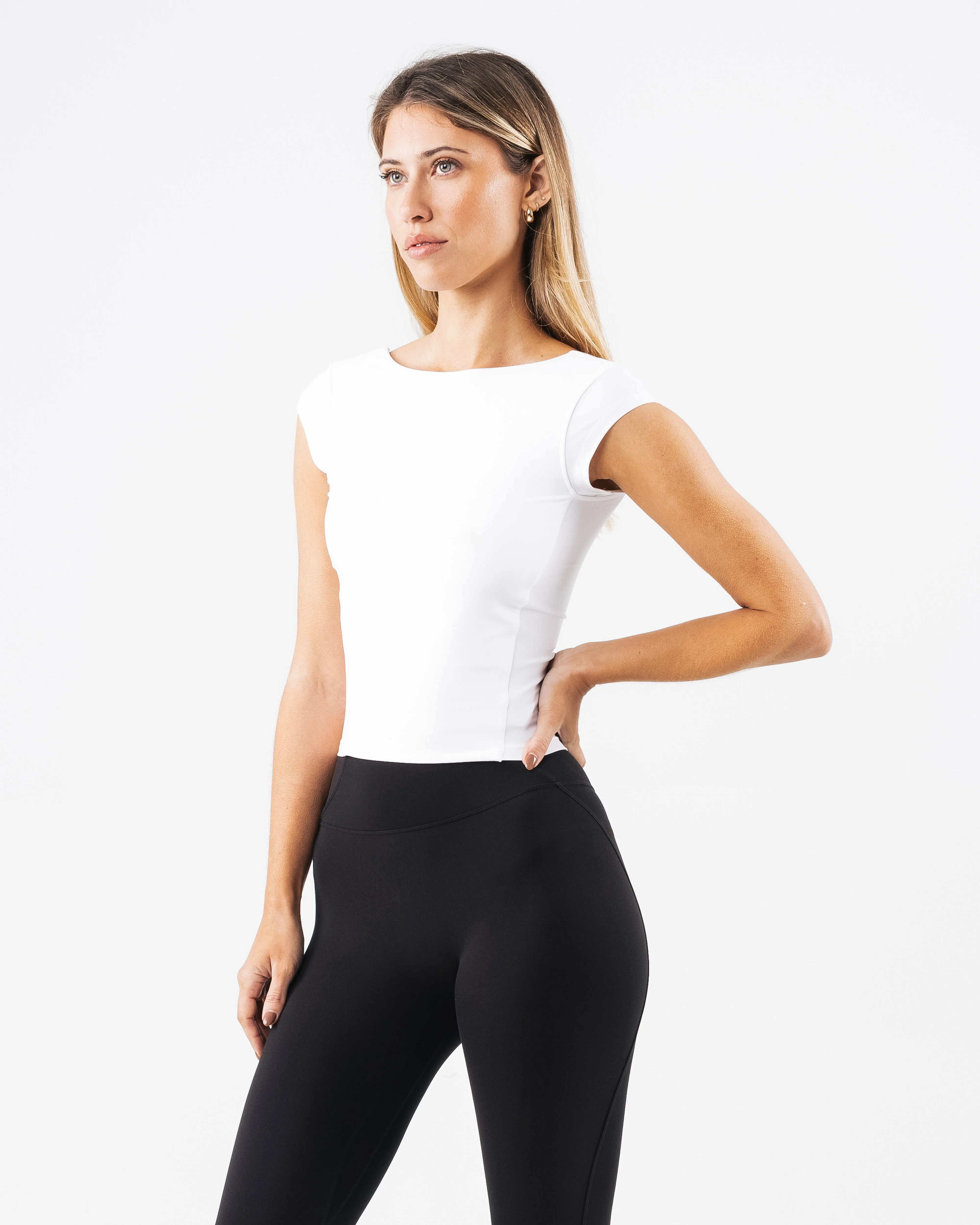Basics Open Back Top - White Alphalete Athletics