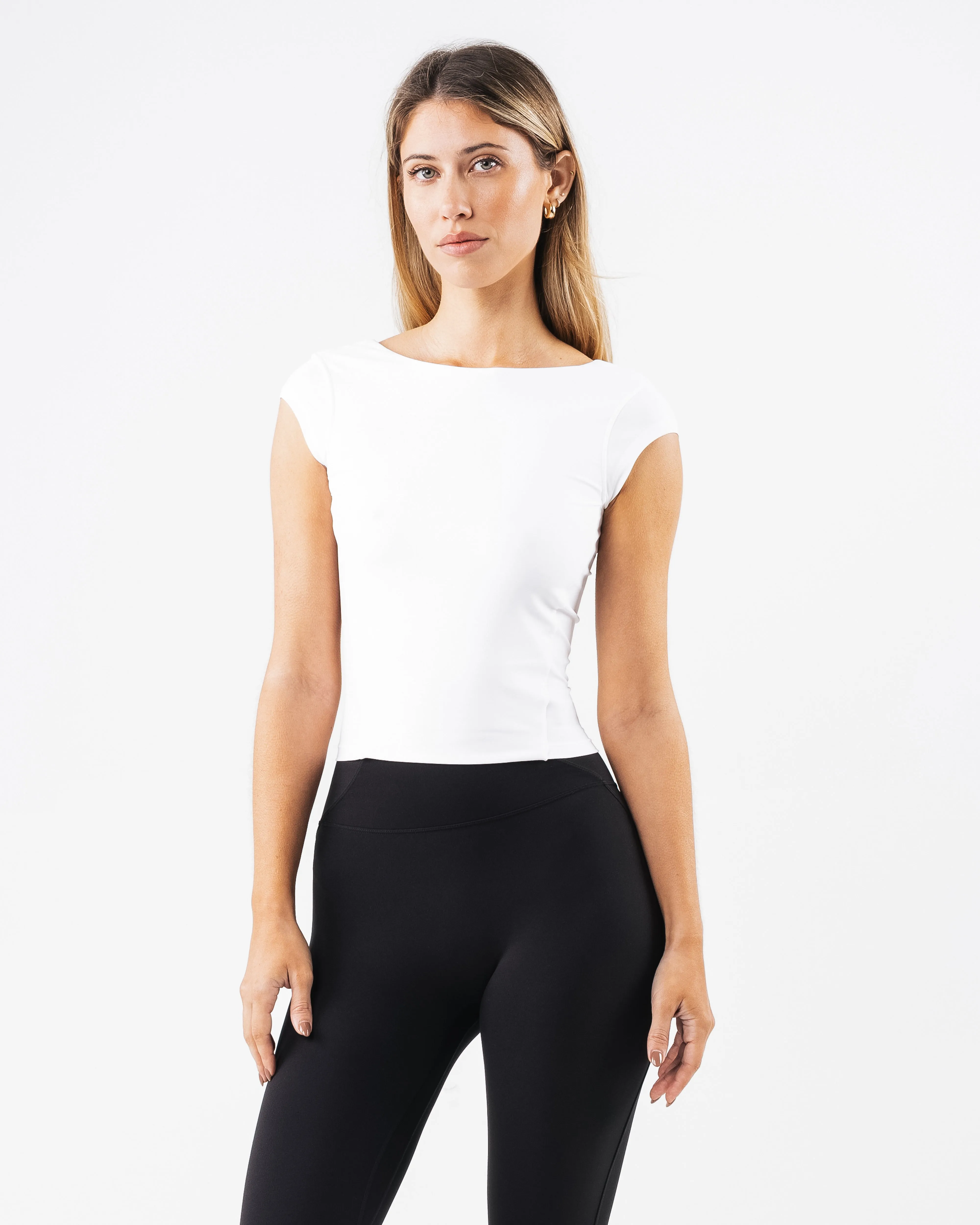 Basics Open Back Top - White Alphalete Athletics