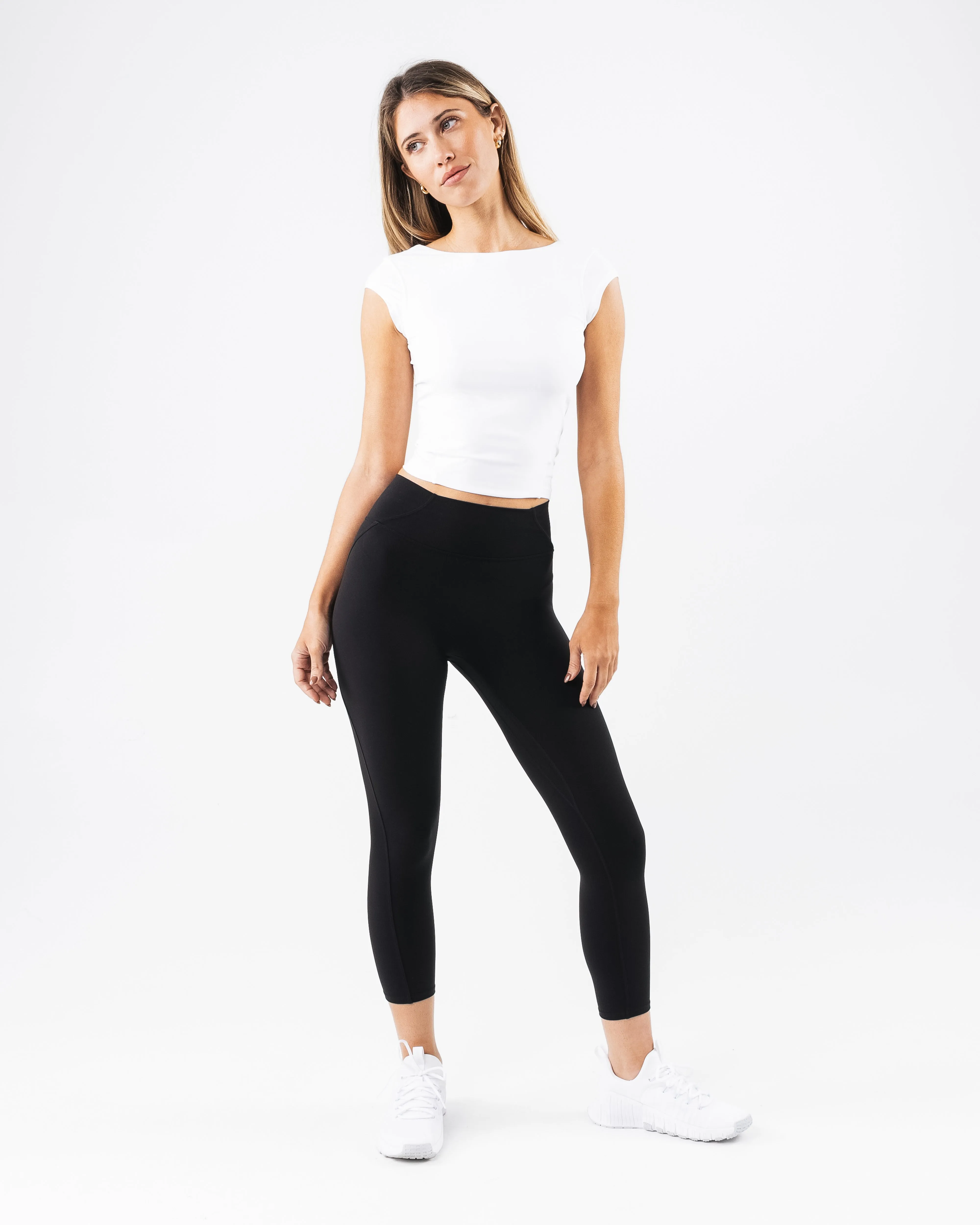 Basics Open Back Top - White Alphalete Athletics