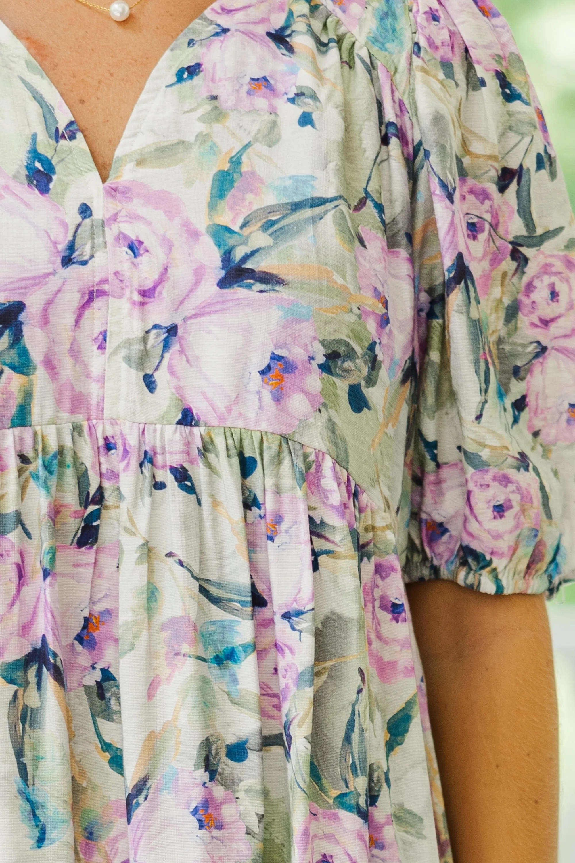 Better Than Ever Lilac Purple Floral Midi Dress