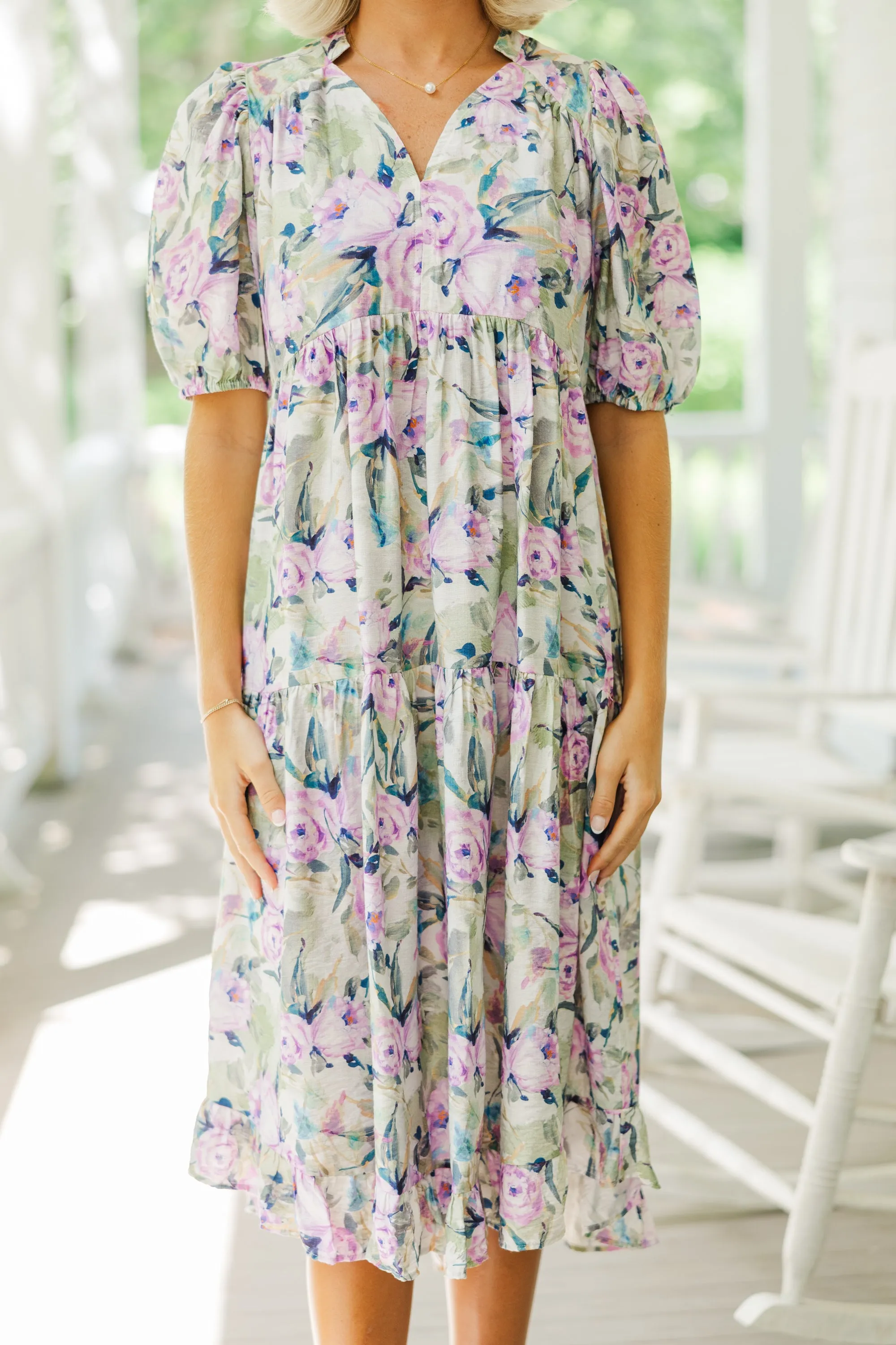 Better Than Ever Lilac Purple Floral Midi Dress