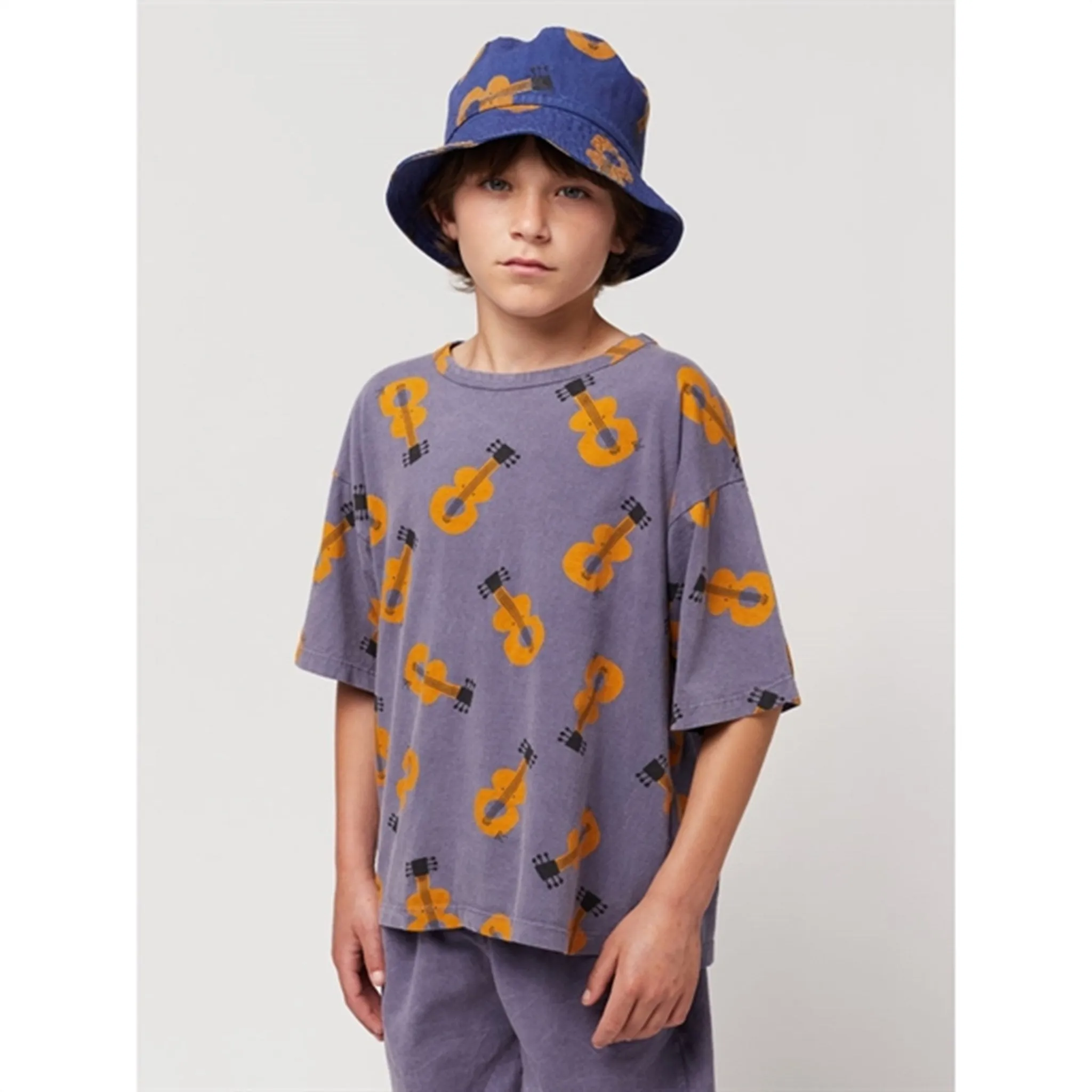 Bobo Choses Acoustic Guitar All Over T-Shirt Prussian Blue