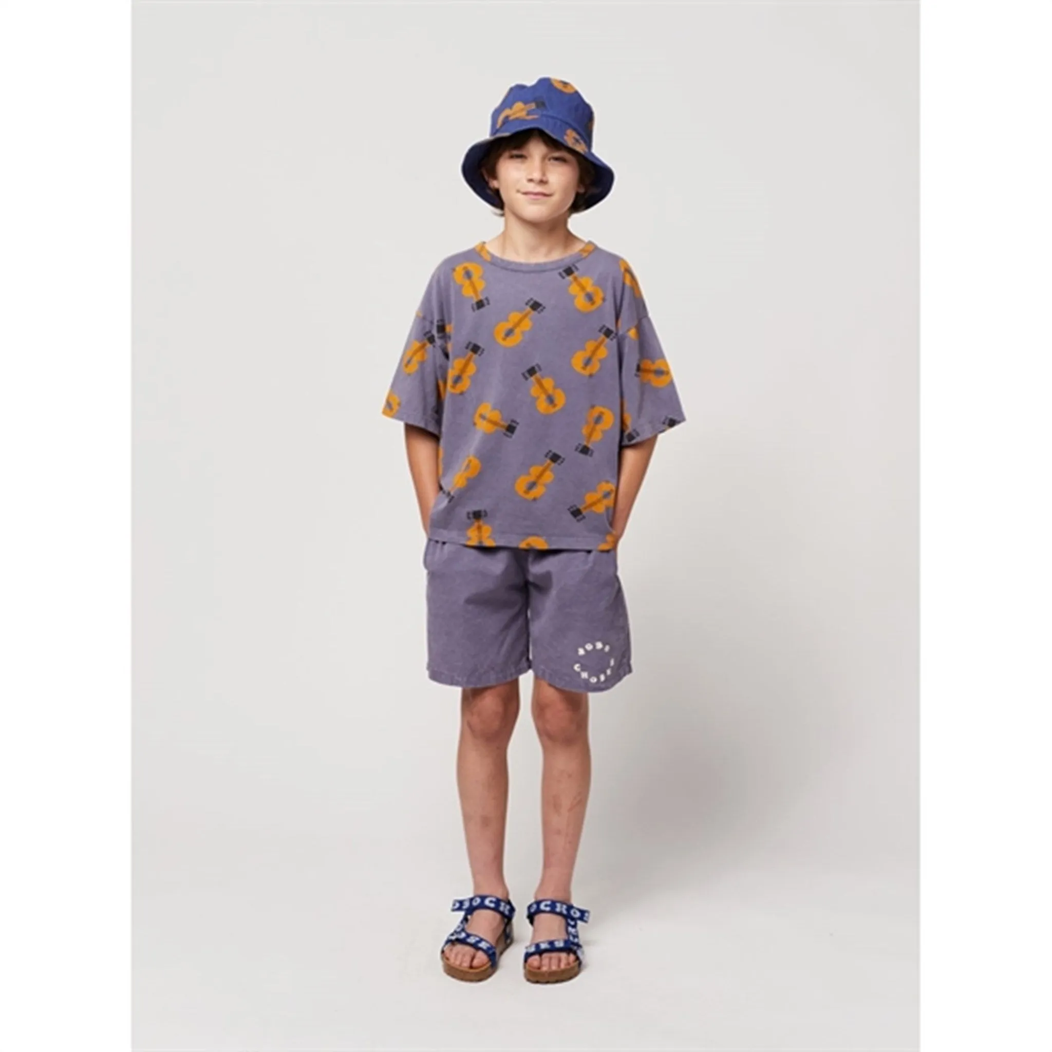 Bobo Choses Acoustic Guitar All Over T-Shirt Prussian Blue