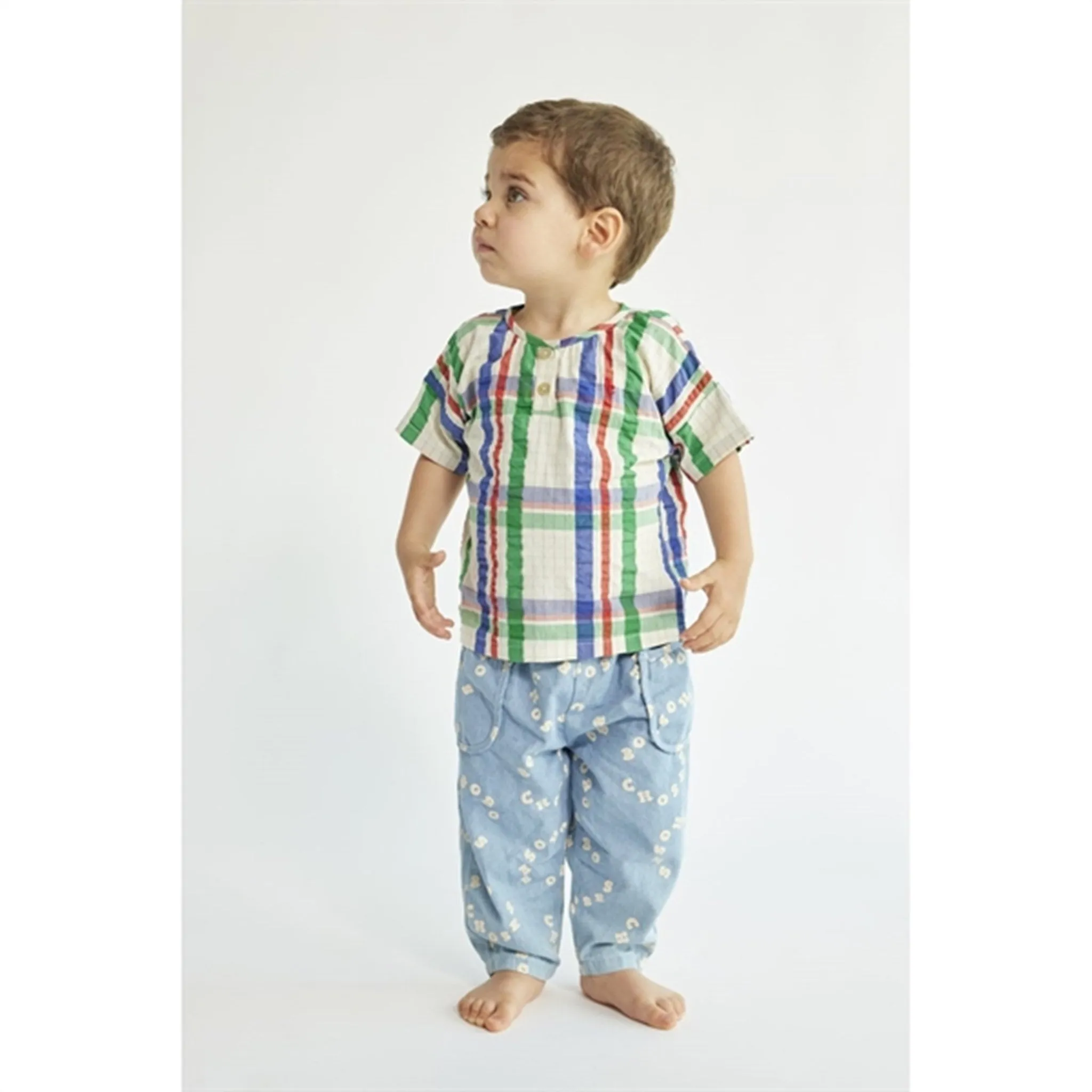 Bobo Choses Baby Madras Checks Woven Shirt Short Sleeve Multicolor