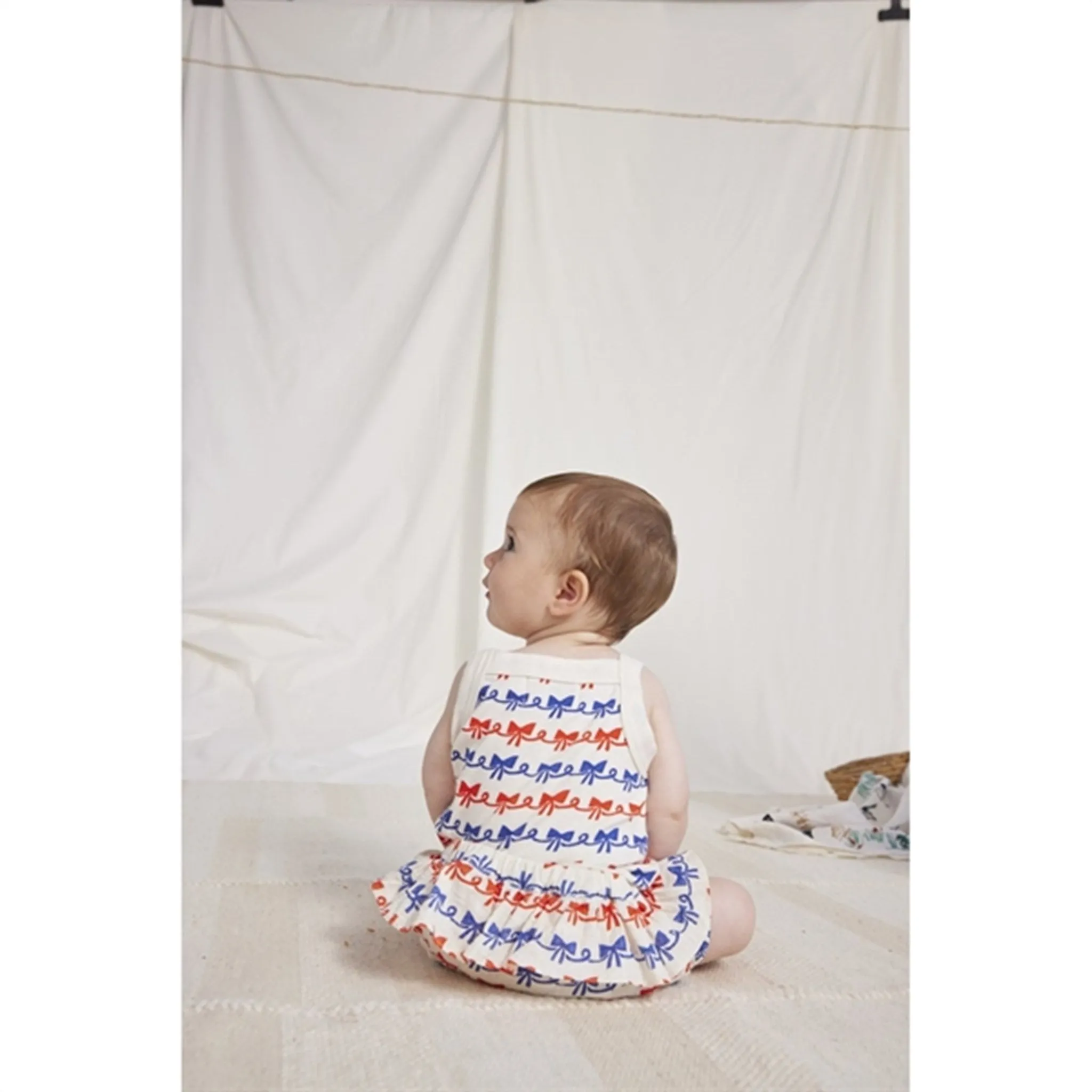 Bobo Choses Baby Ribbon Bow All Over Body Sleeveless Offwhite