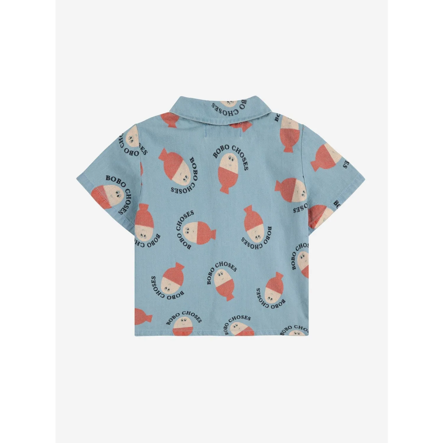 Bobo Choses Light Blue Morning Egg All Over Denim Shirt