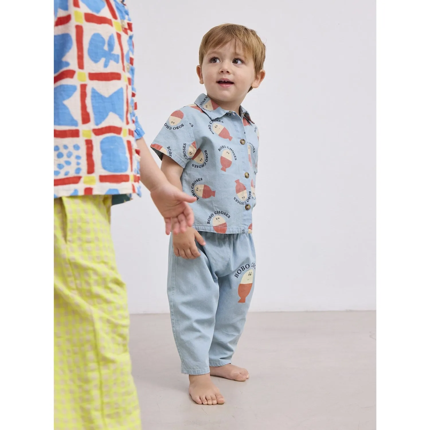 Bobo Choses Light Blue Morning Egg All Over Denim Shirt