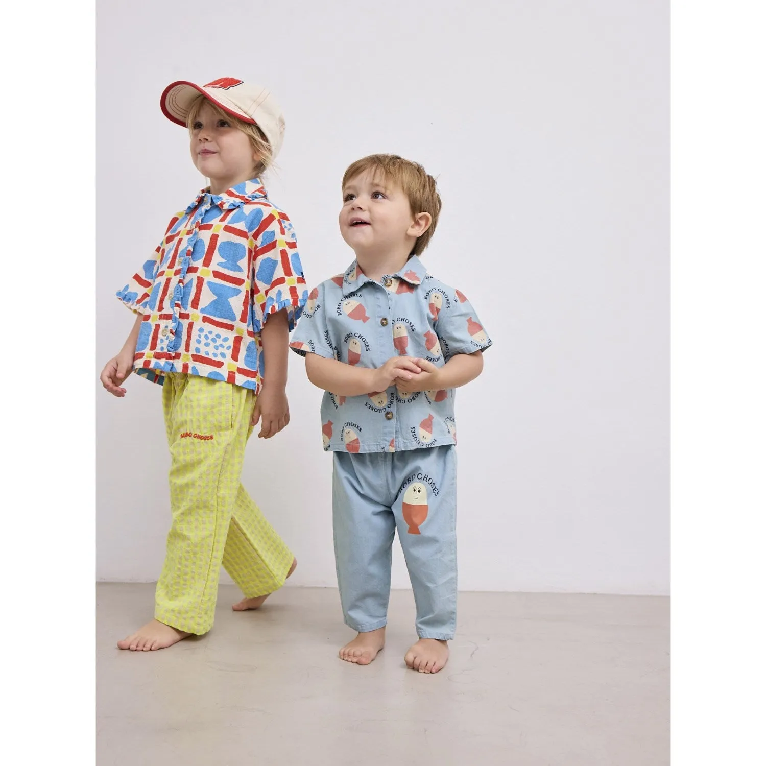 Bobo Choses Light Blue Morning Egg All Over Denim Shirt