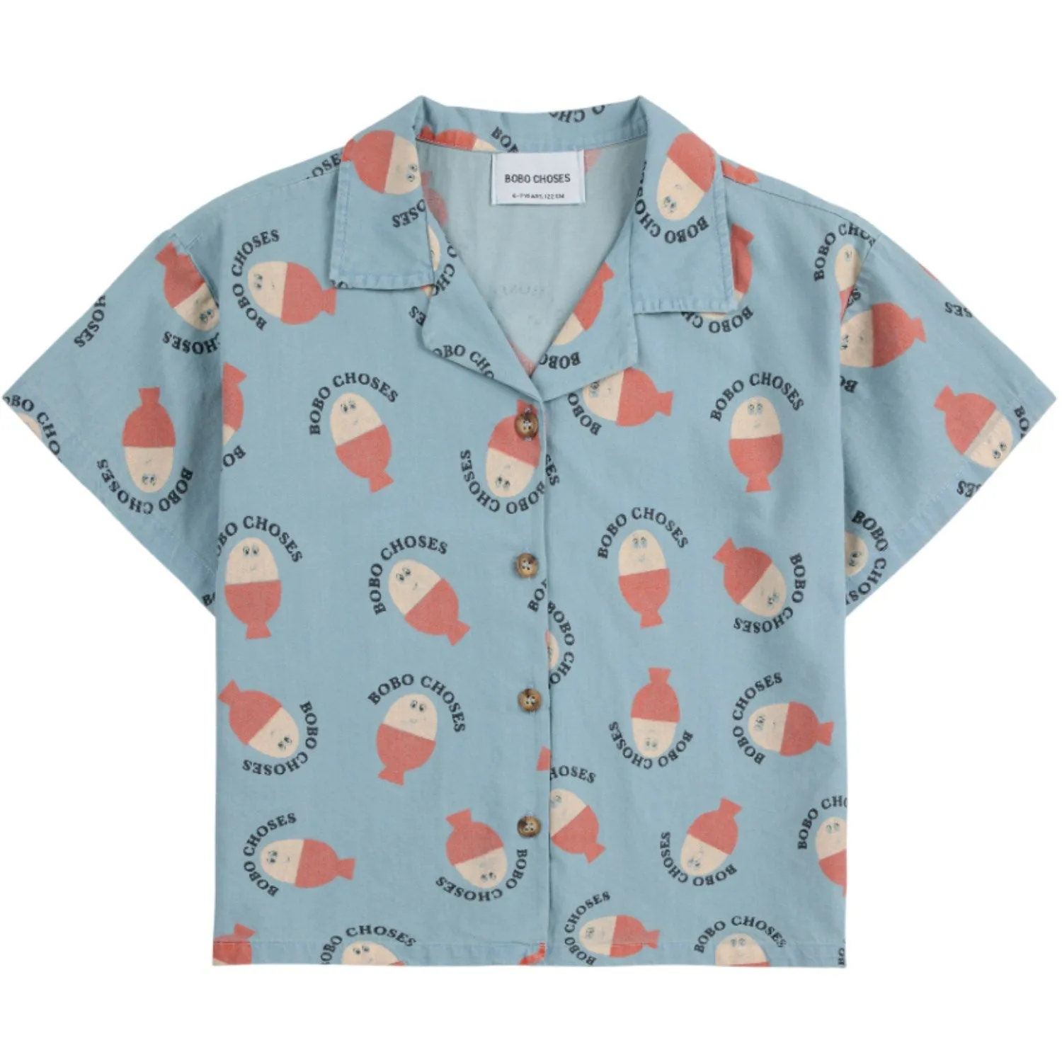 Bobo Choses Light Blue Morning Egg All Over Light Denim Shirt